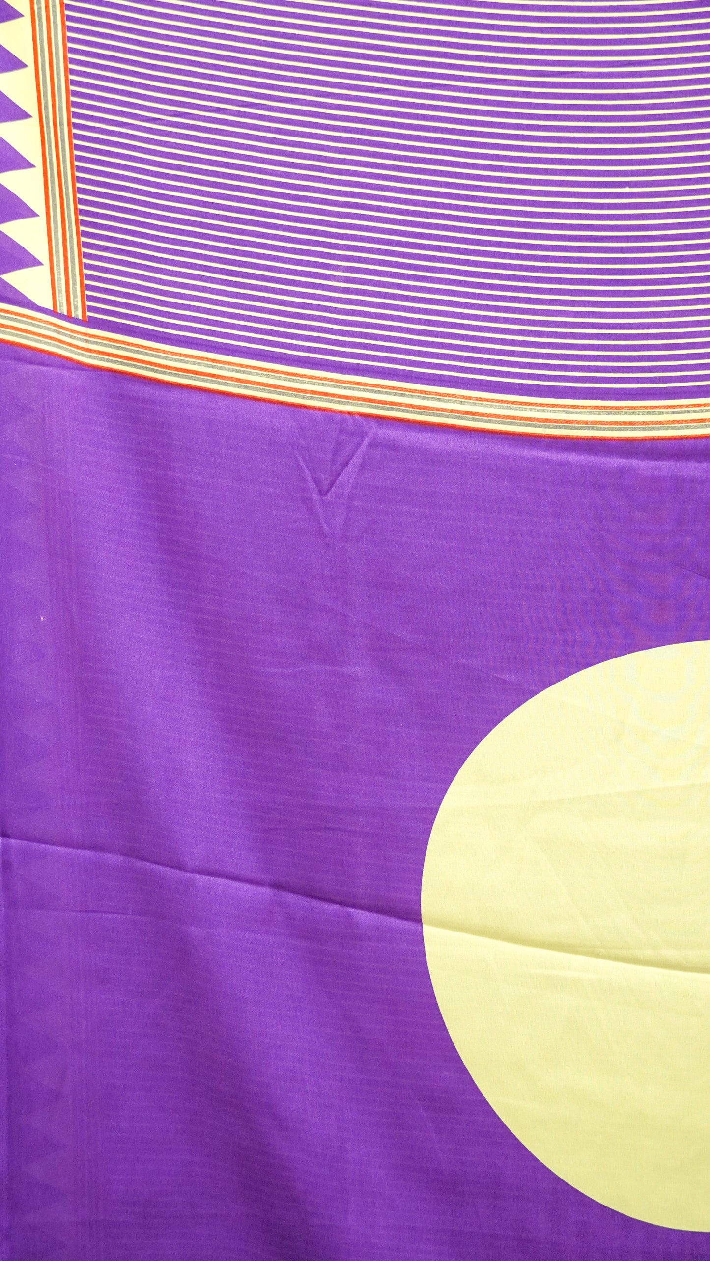 Modal Satin Saree with Ajrakh Blouse - Violet