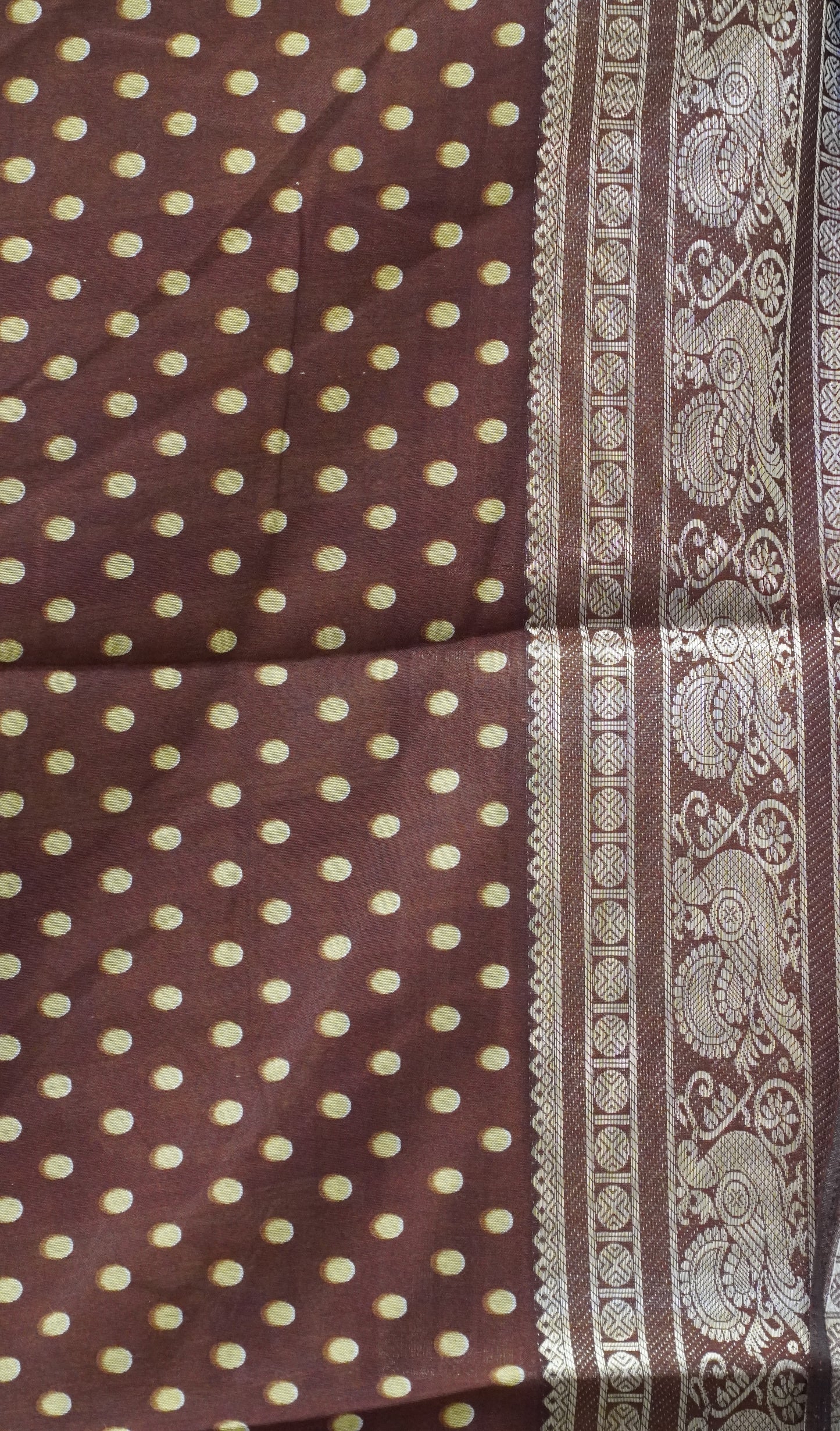 Malai Cotton Saree Mangalgiri Border - Olive Green