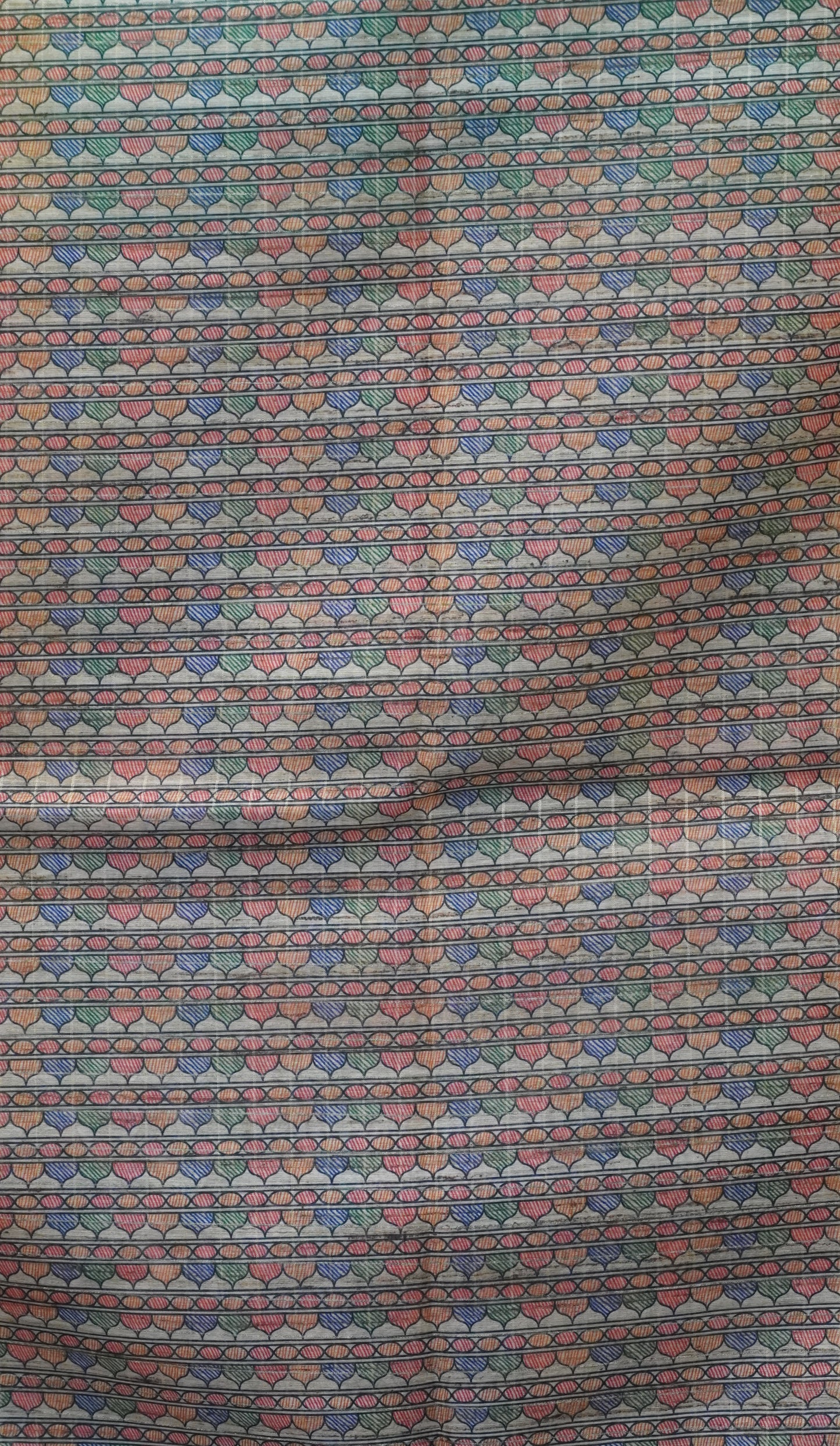 Semi Chanderi Saree Zig Zag Bandhini Print - Blue