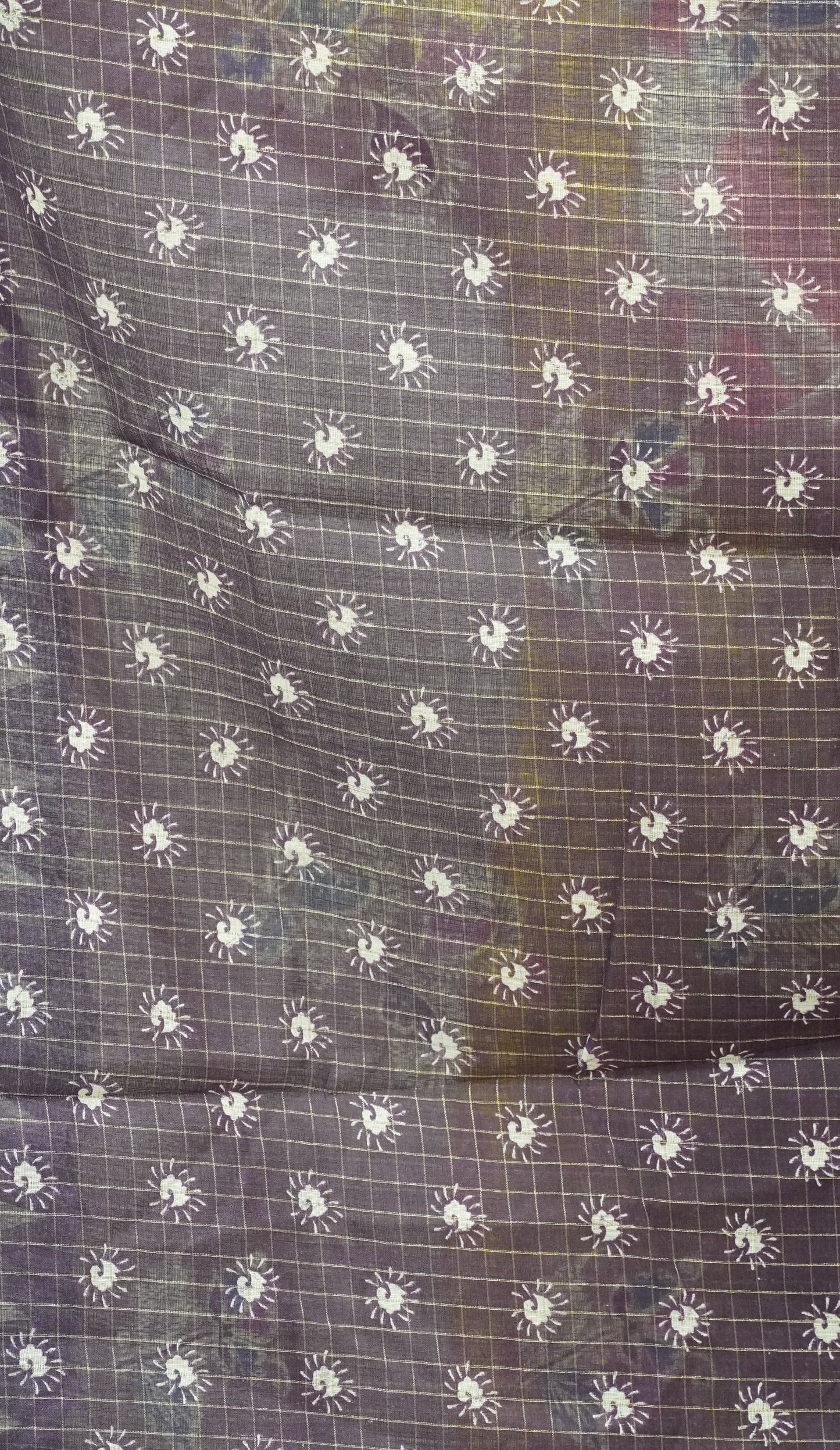 Semi Tussar Saree With Zari Checks - Chocolate Brown