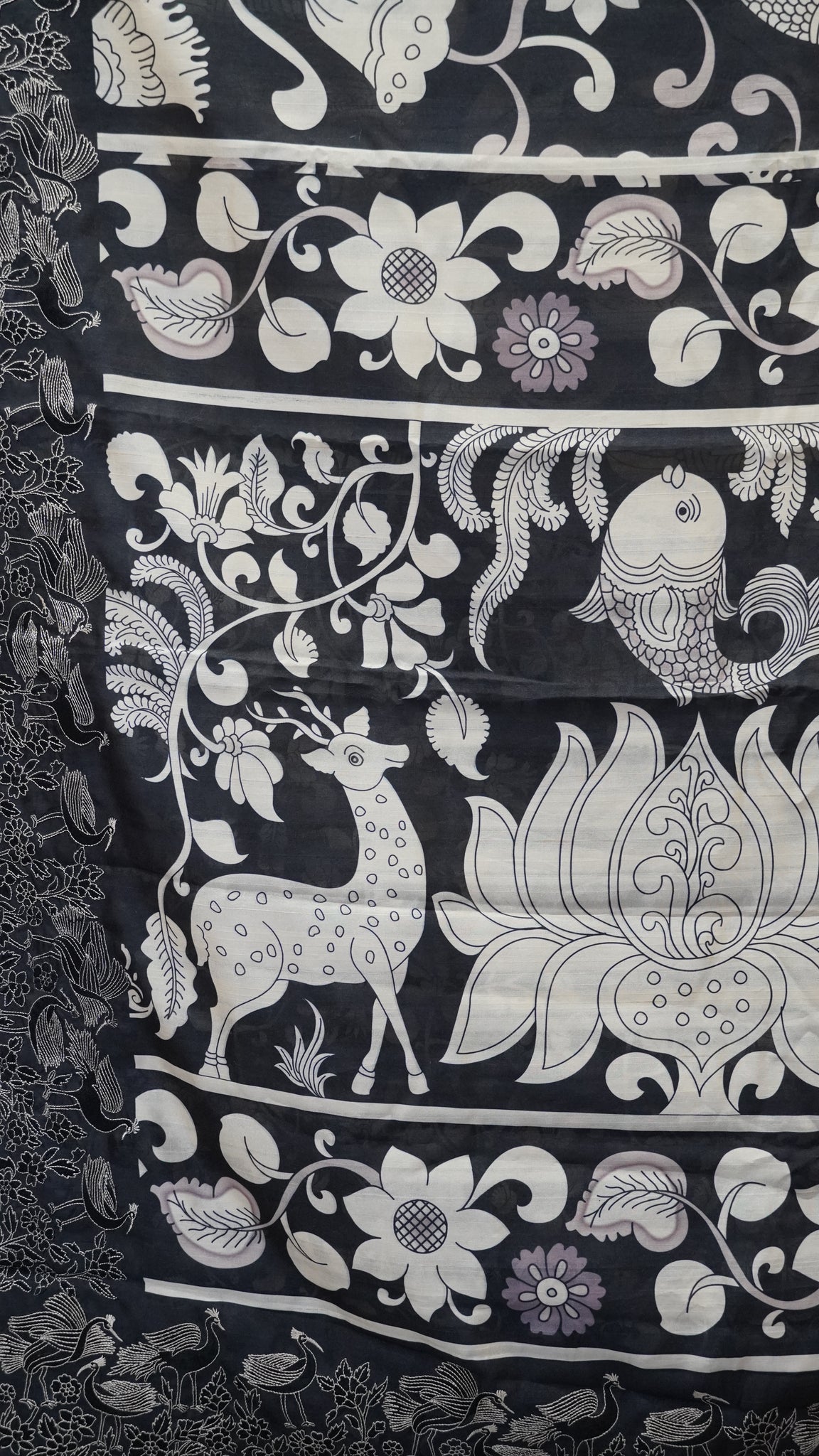 Tussar Saree Floral Print - Figure Print