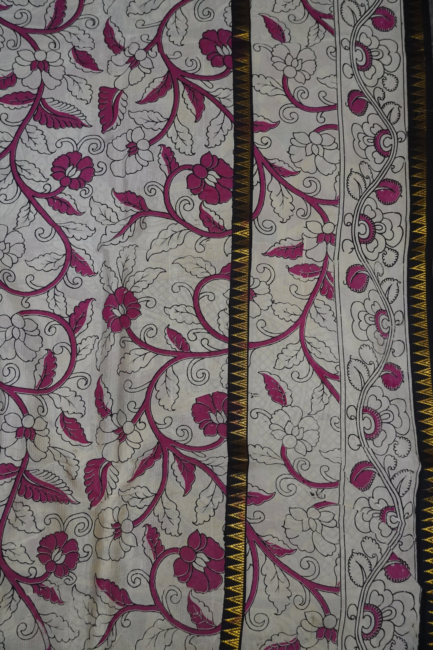 Kalamkari Silk Saree - Pink