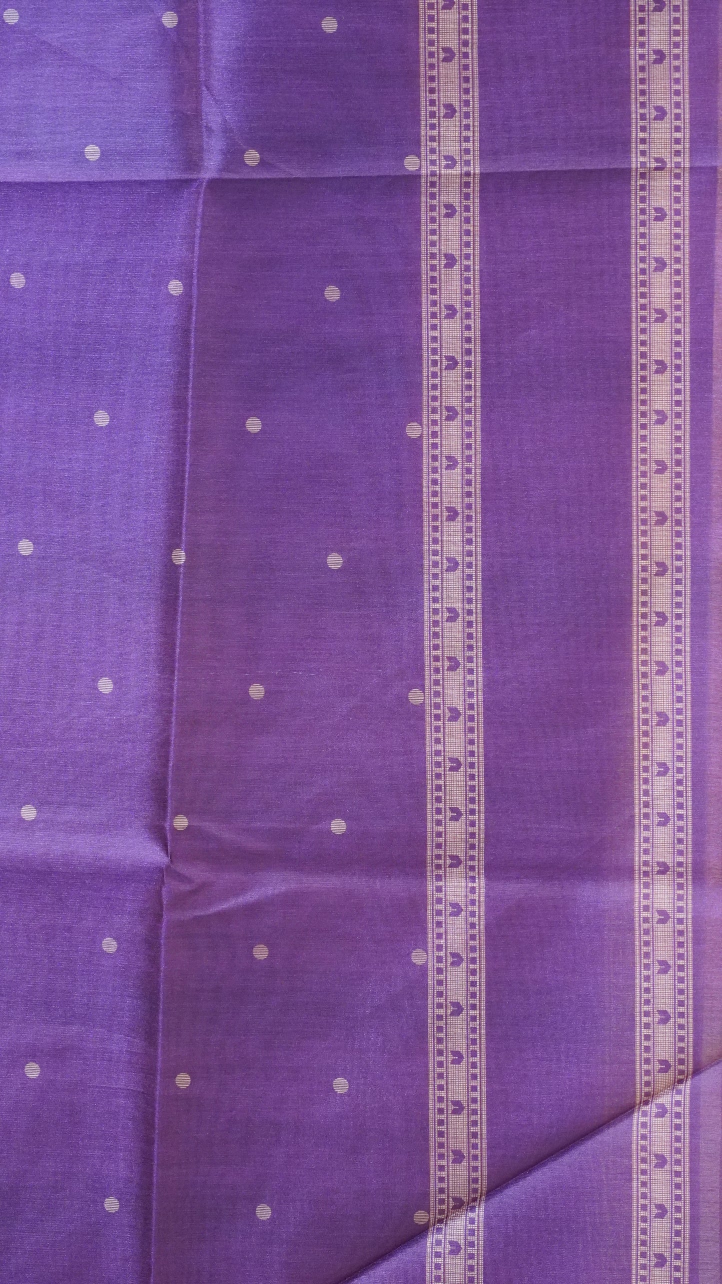 Semi Tussar Saree With Rettapet Border - Blue