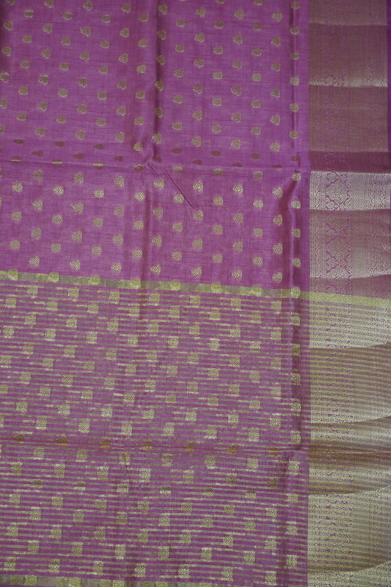Semi Tussar Saree-Zari Motif Pastle Pink