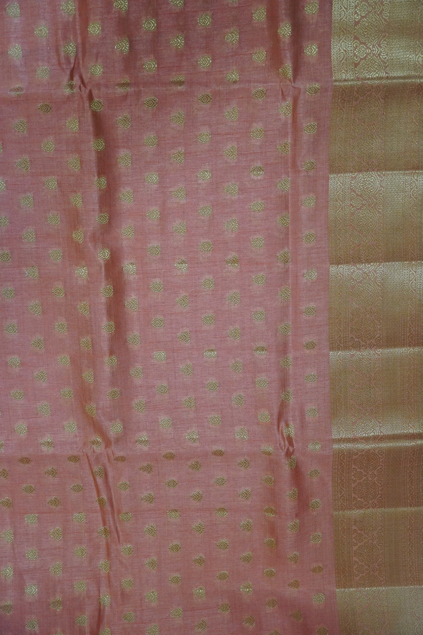 Semi Tussar Saree-Zari Motif Peach