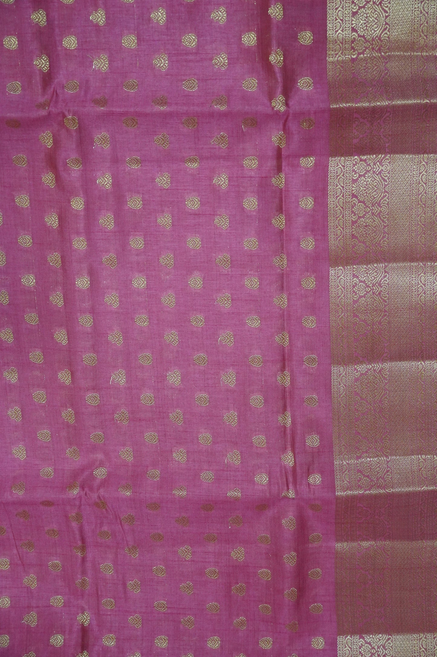 Semi Tussar Saree-Zari Motif Dark Pink