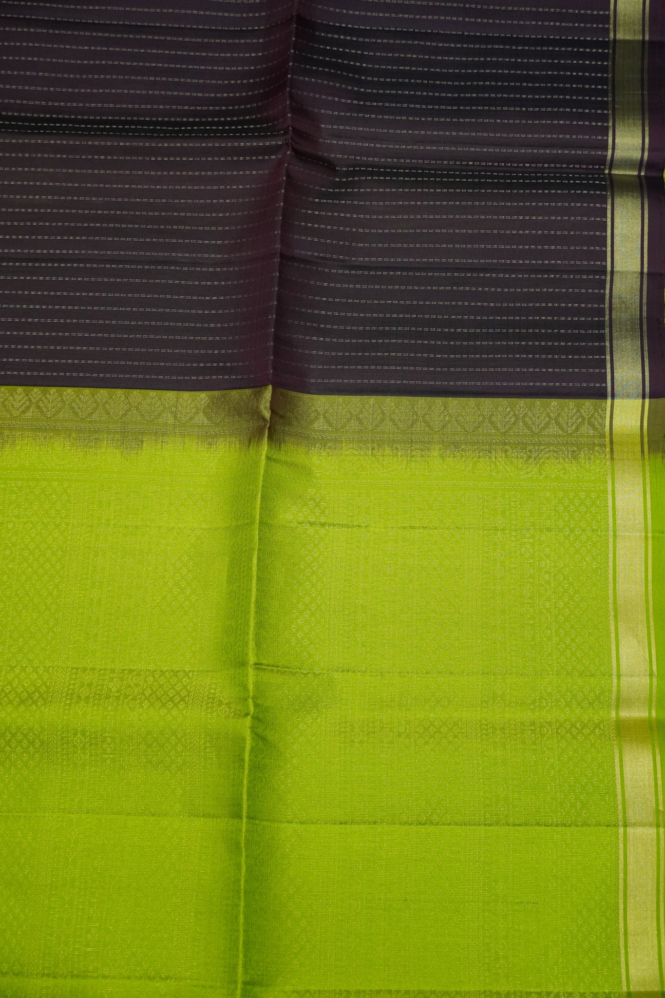 Pure Silk Saree - Zari Lines Brown