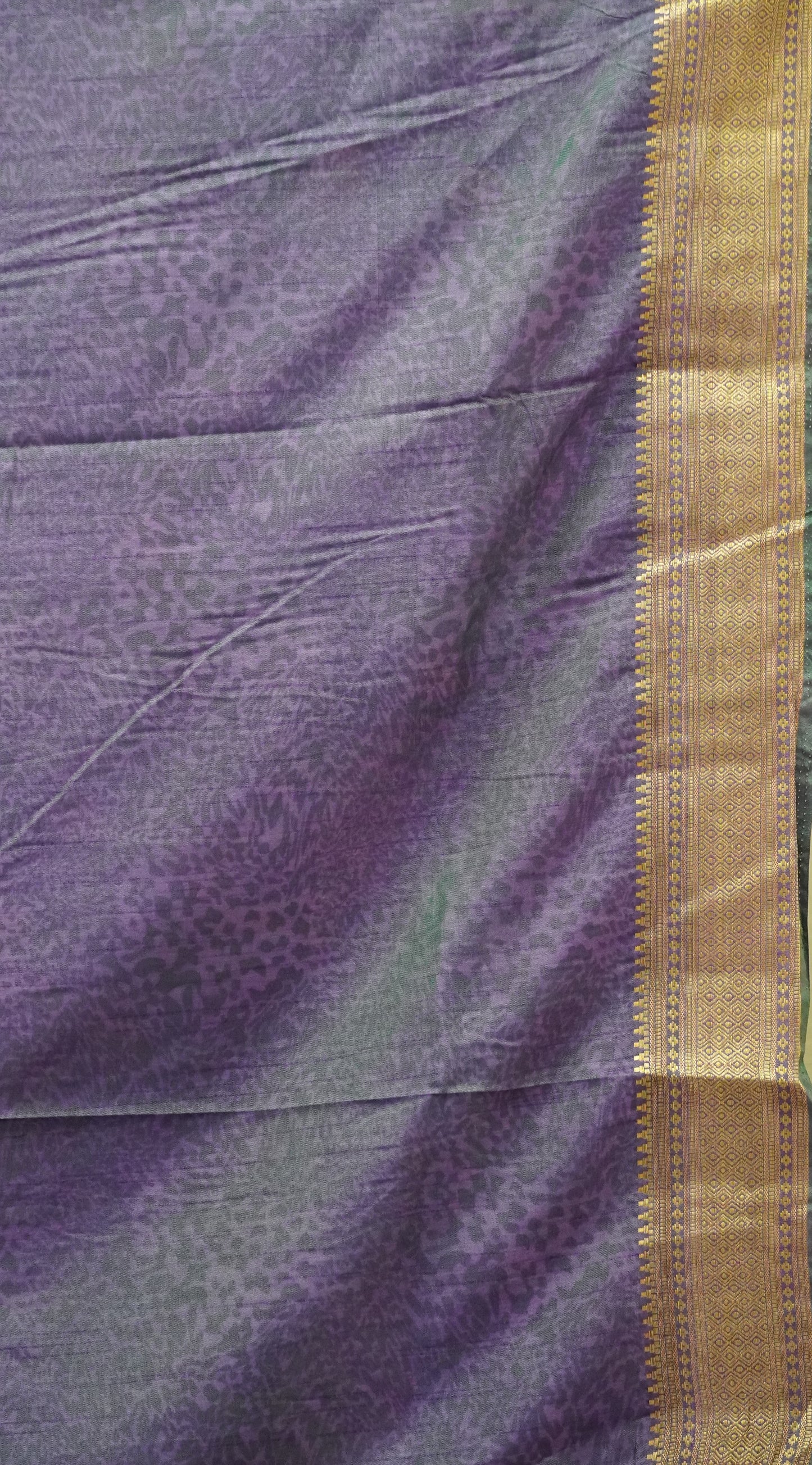Semi Pattola Saree Pichwai Print - Green