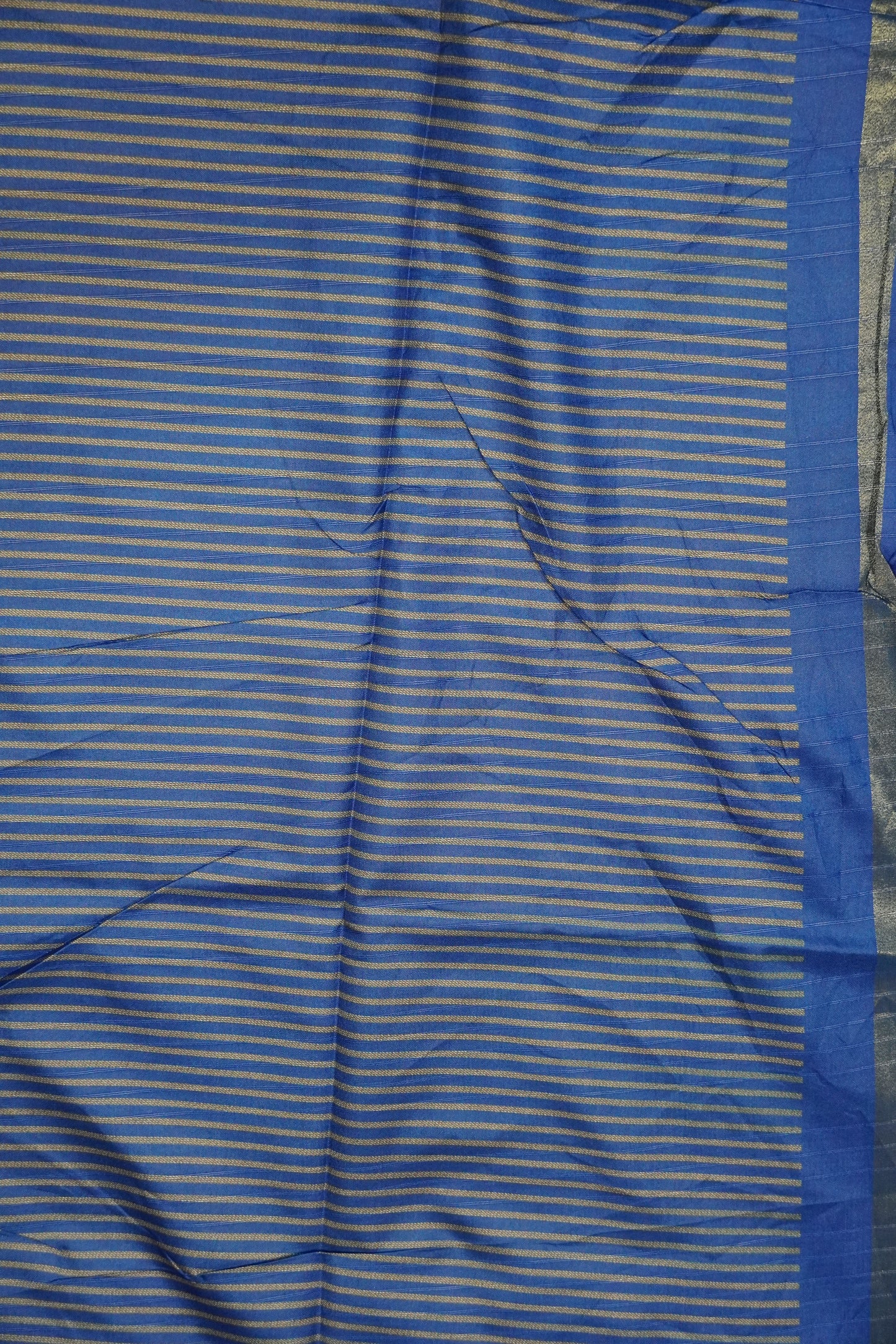 Semi Tussar Saree - Round Motif Blue