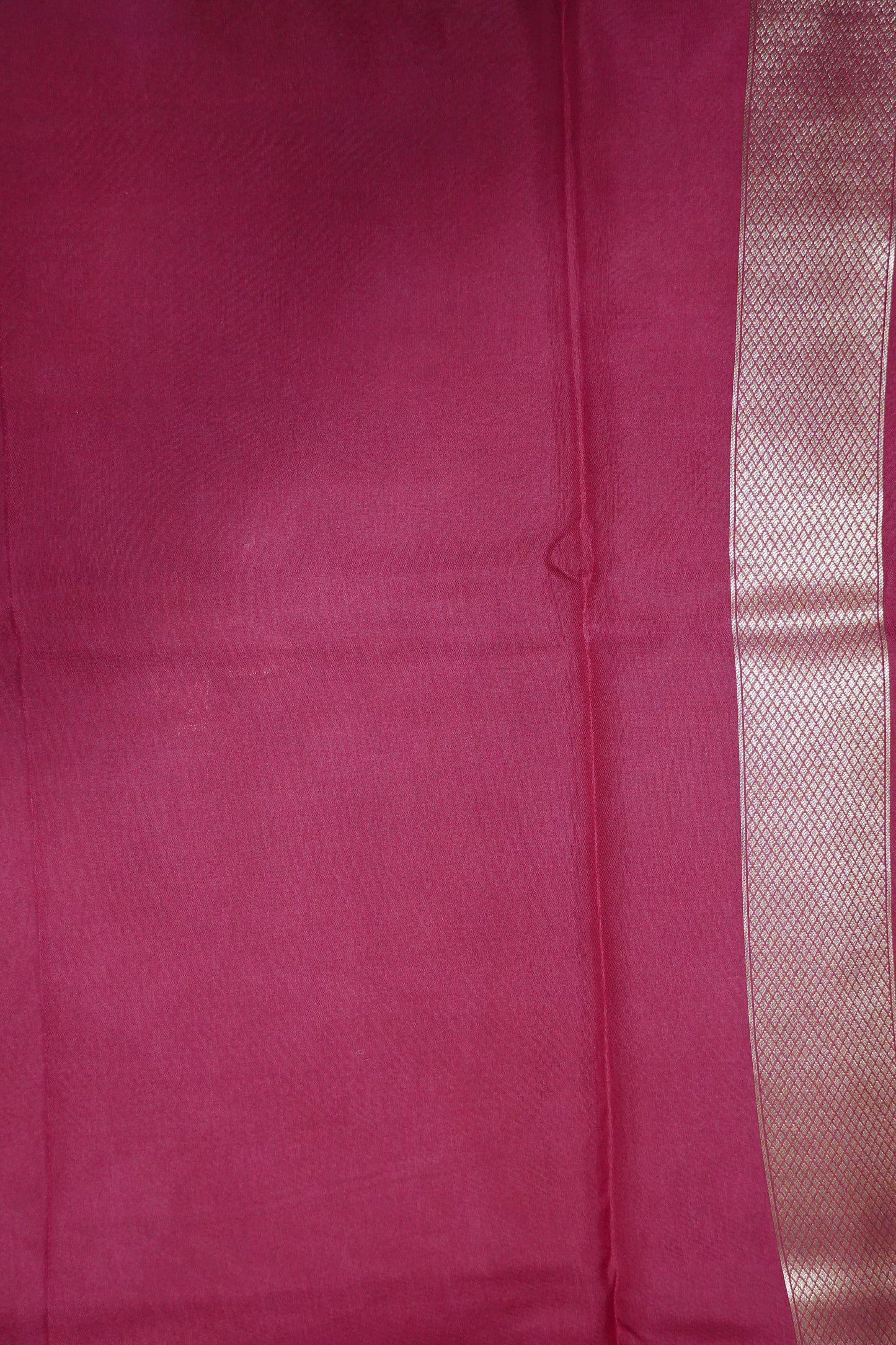 Banarasi Crepe Saree - Crane Design - Dark Pink