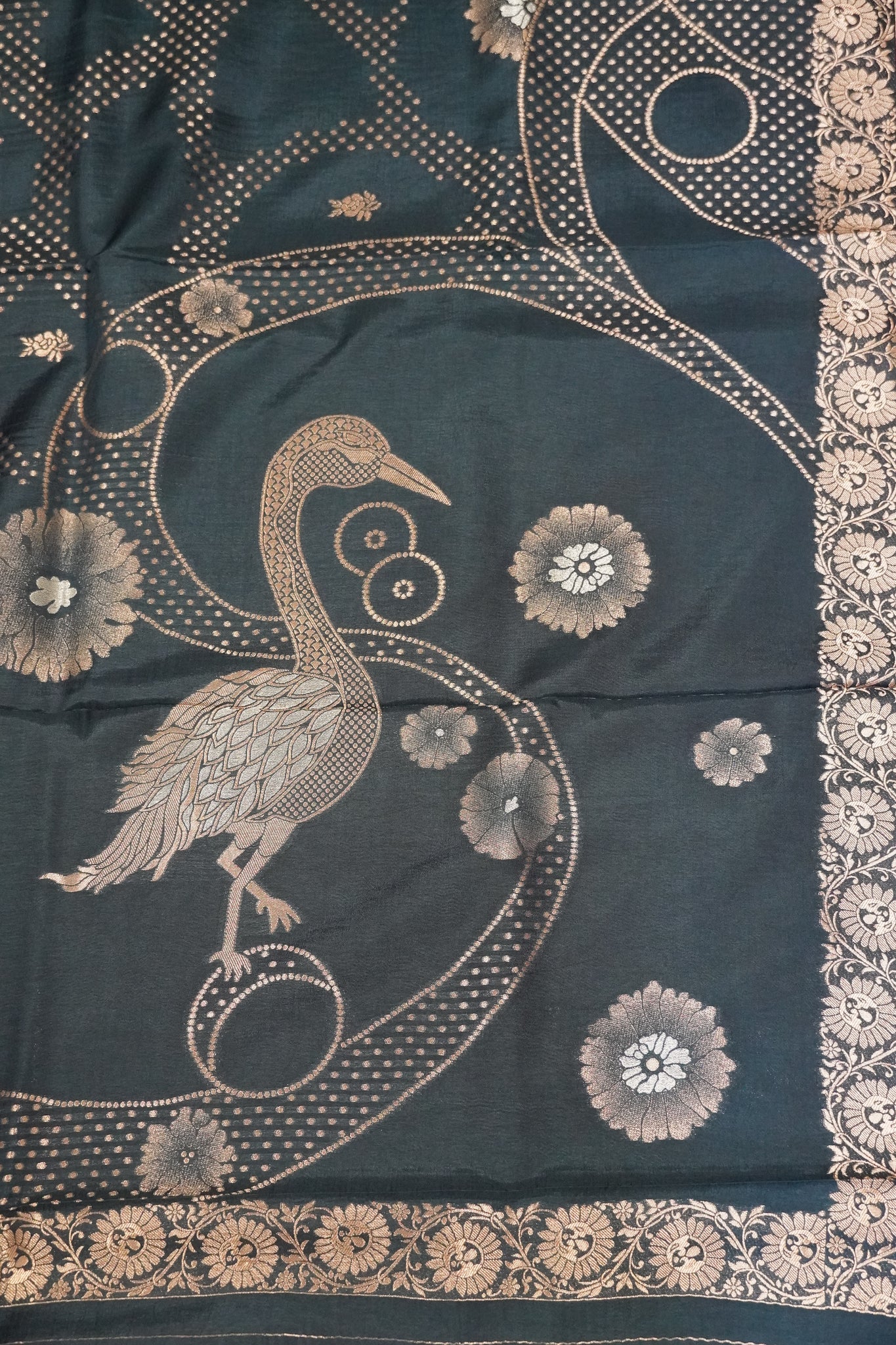 Banarasi Crepe Saree - Light Peacock Blue