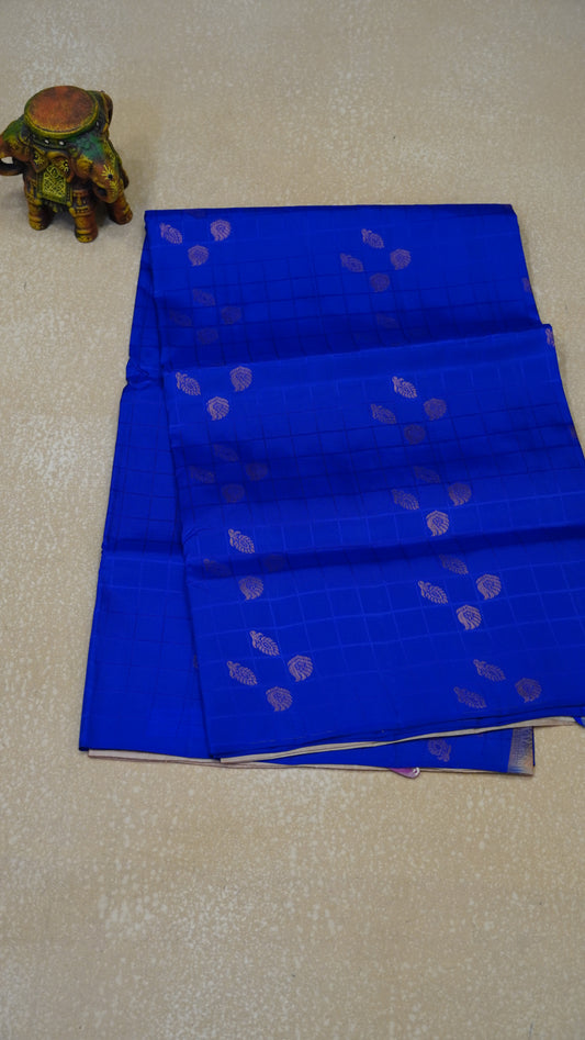 Pure Soft Silk Saree 1  1/2 Warp - Peach - Blue to Beige