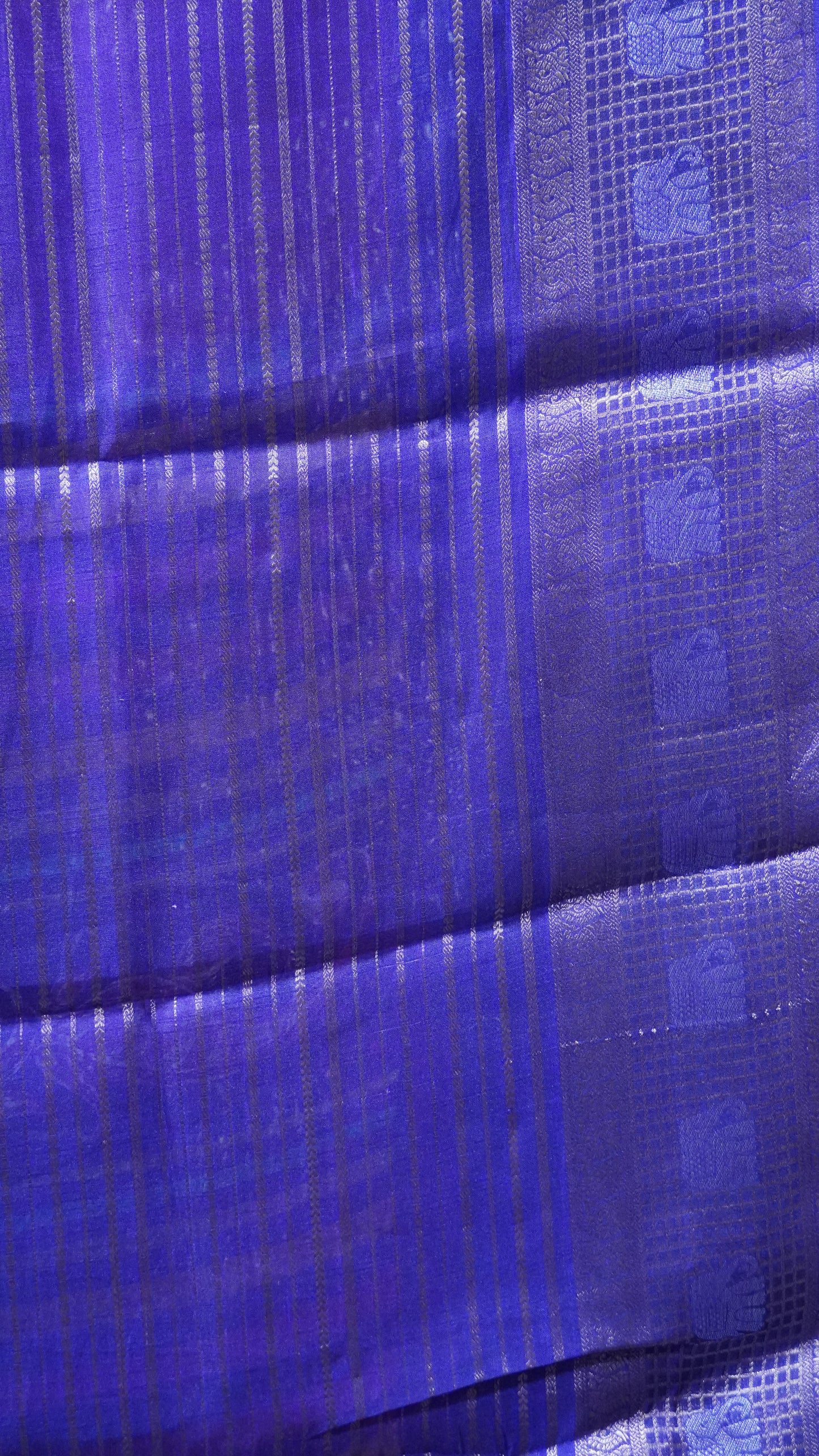 Semi Dola Silk Saree-Pink Elephant Checks
