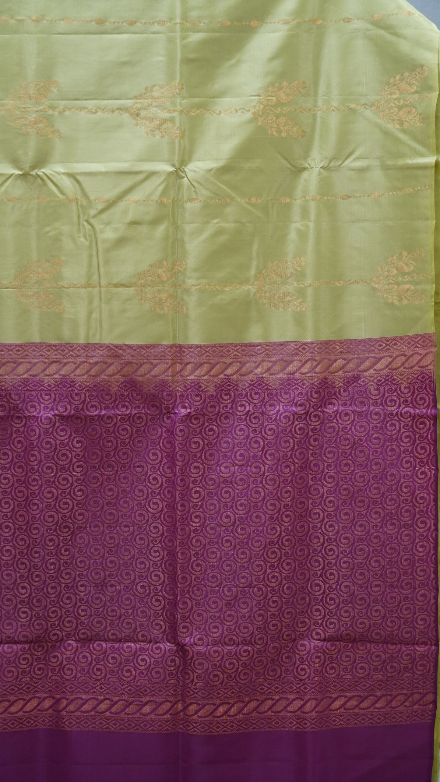 Pure Soft Silk Saree - Green - Purple