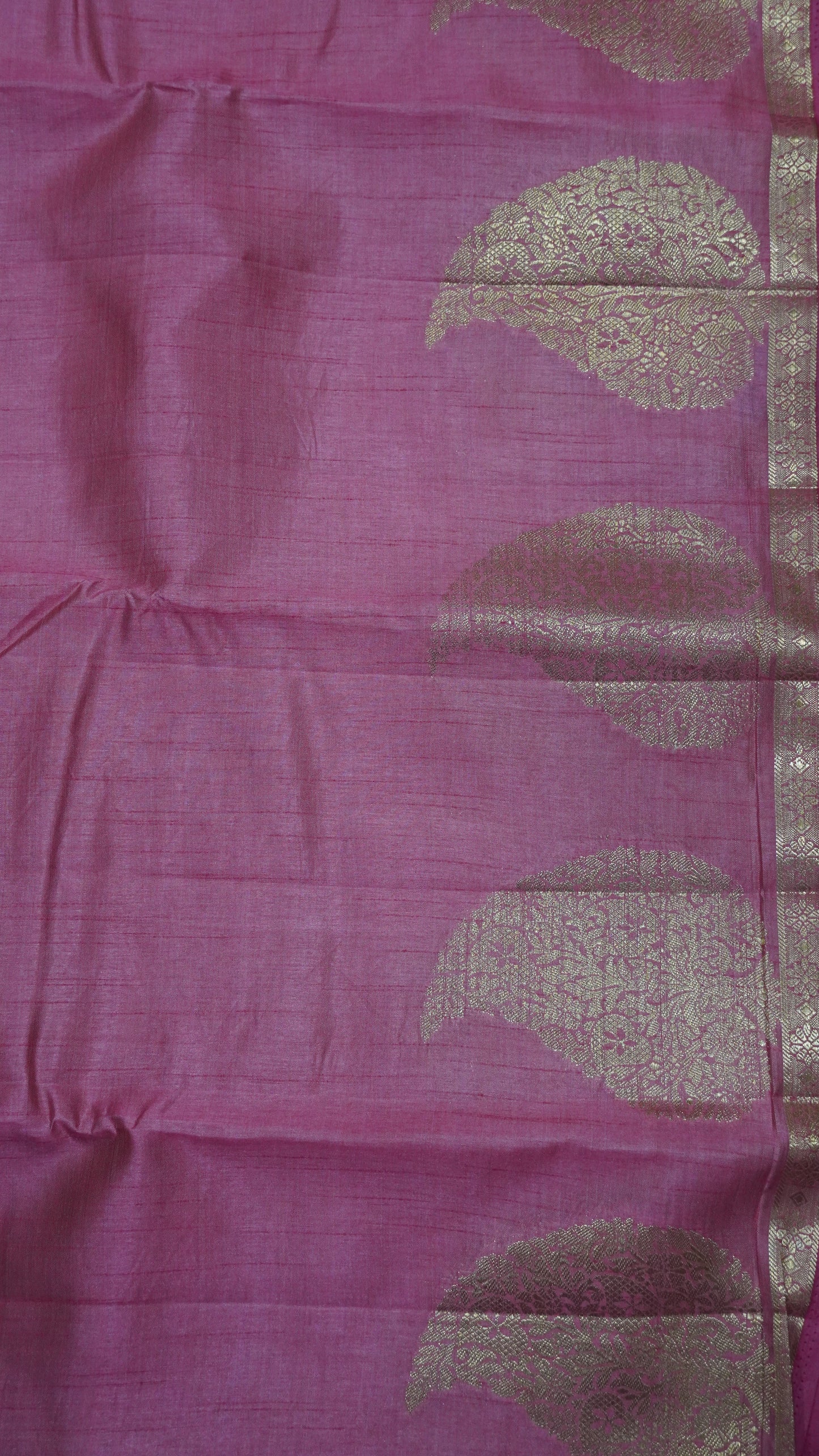 Semi Tussar Saree-Peach Pink Leaf Butta