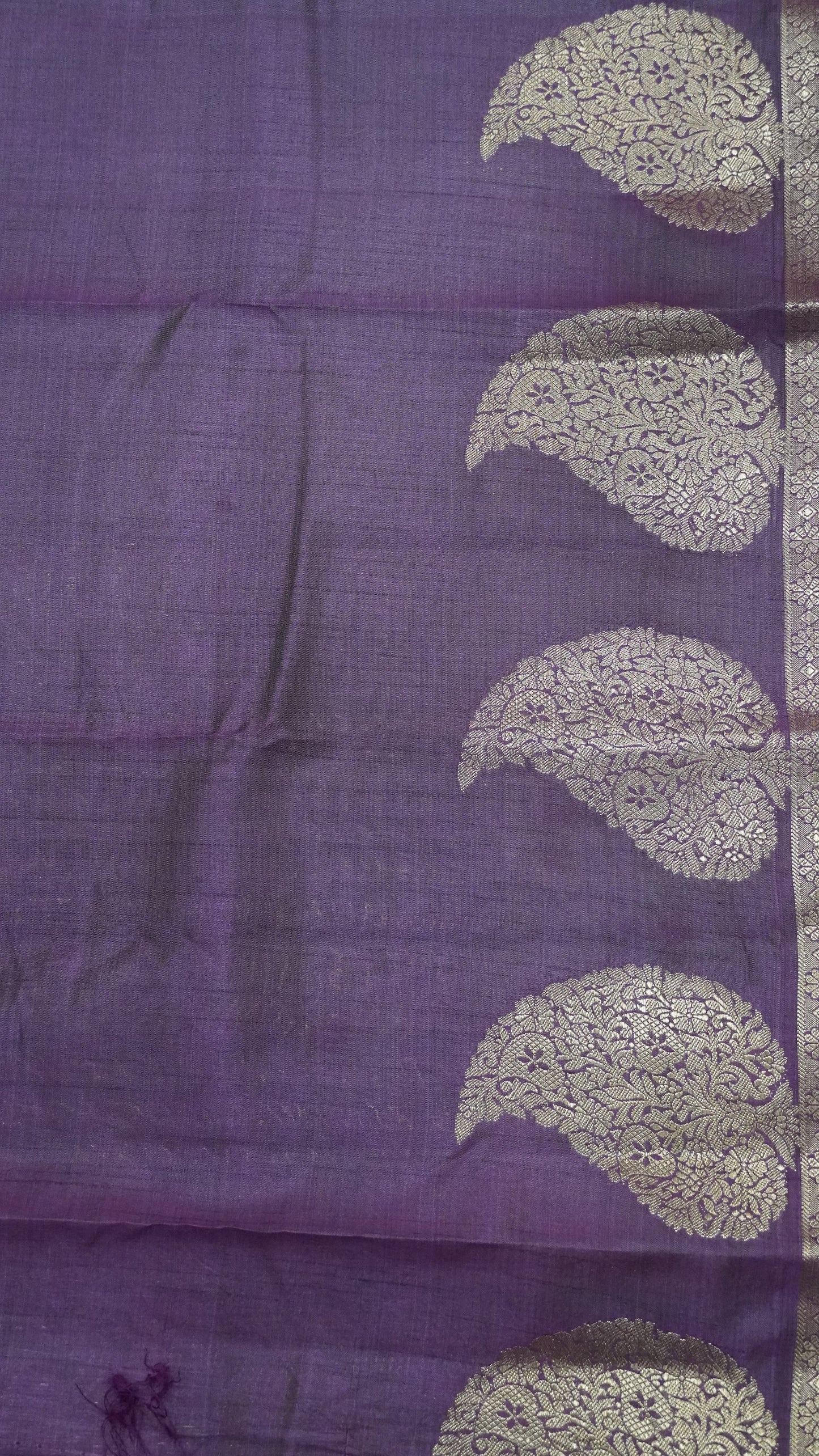 Semi Tussar Saree-Maroon Leaf Butta