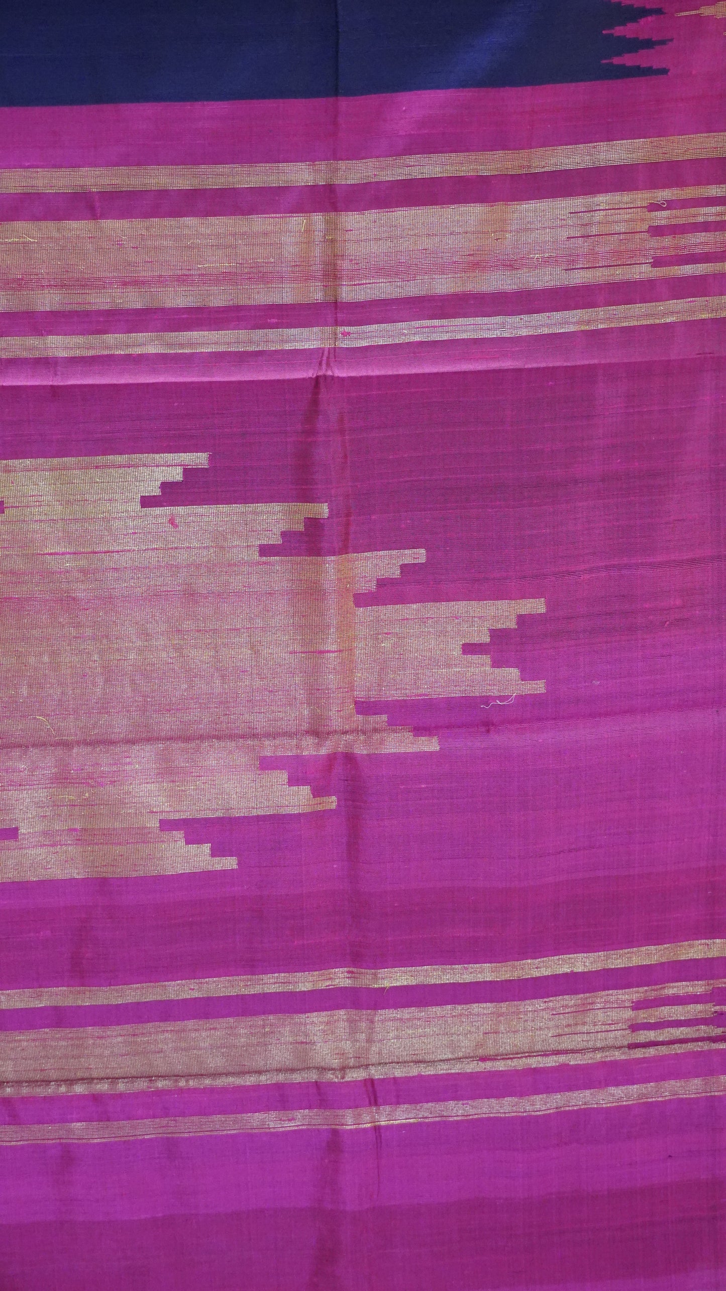Pure Dupion Silk Saree - Purple Tower Border