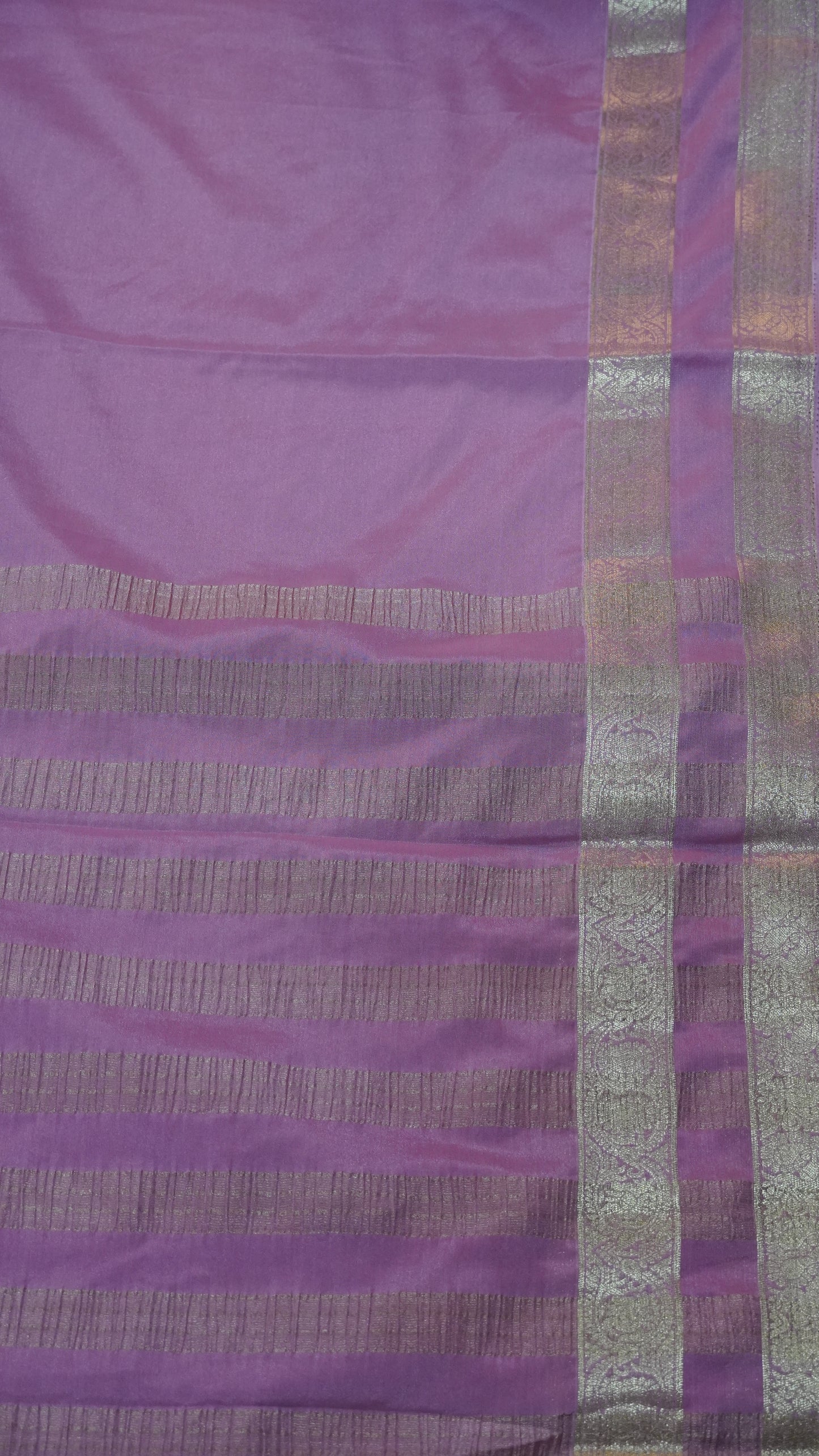 Semi Mysore Silk-Pastel Pink Double Border