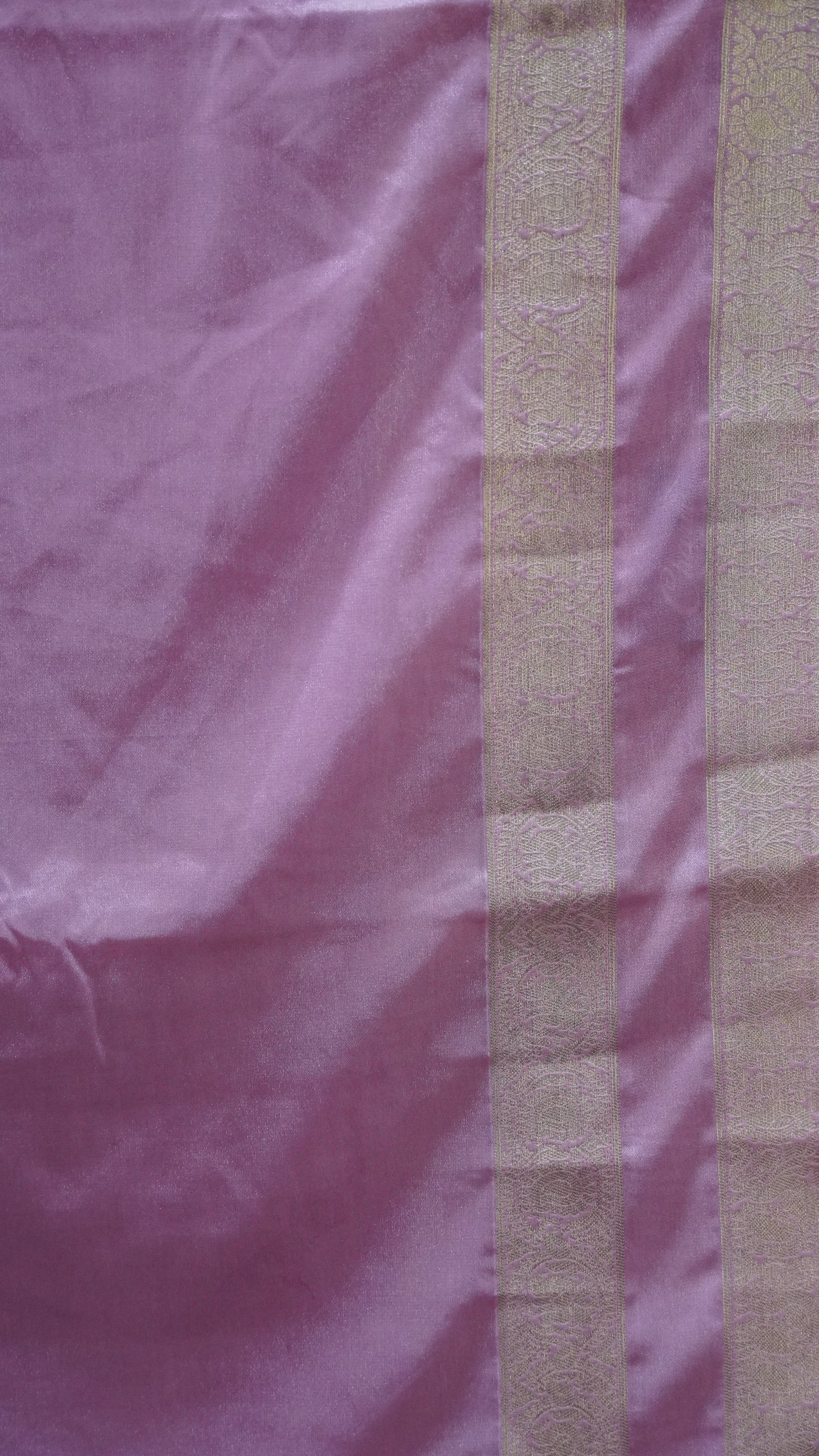 Semi Mysore Silk-Pastel Pink Double Border