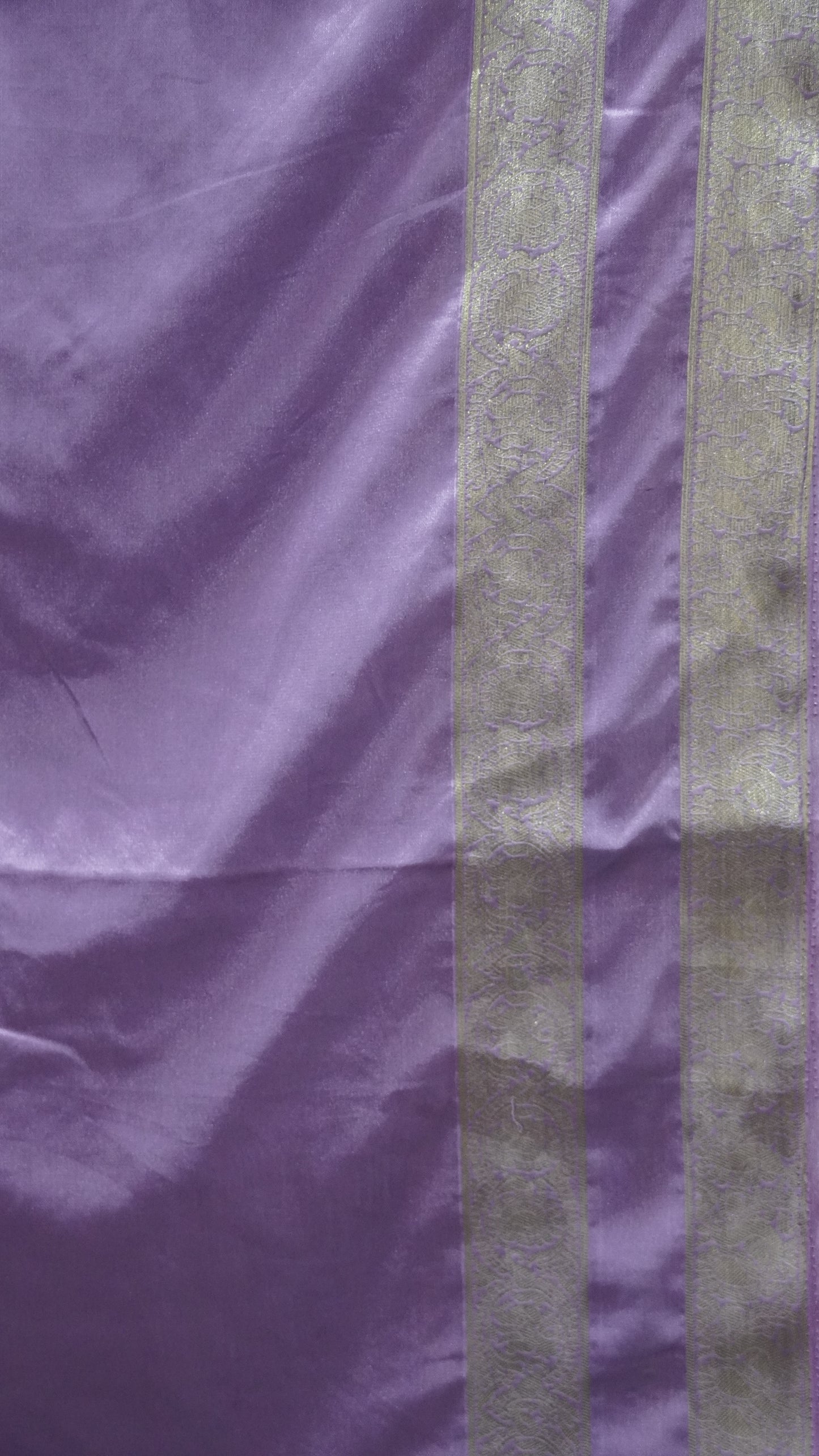 Semi Mysore Silk- Lavender Double Border