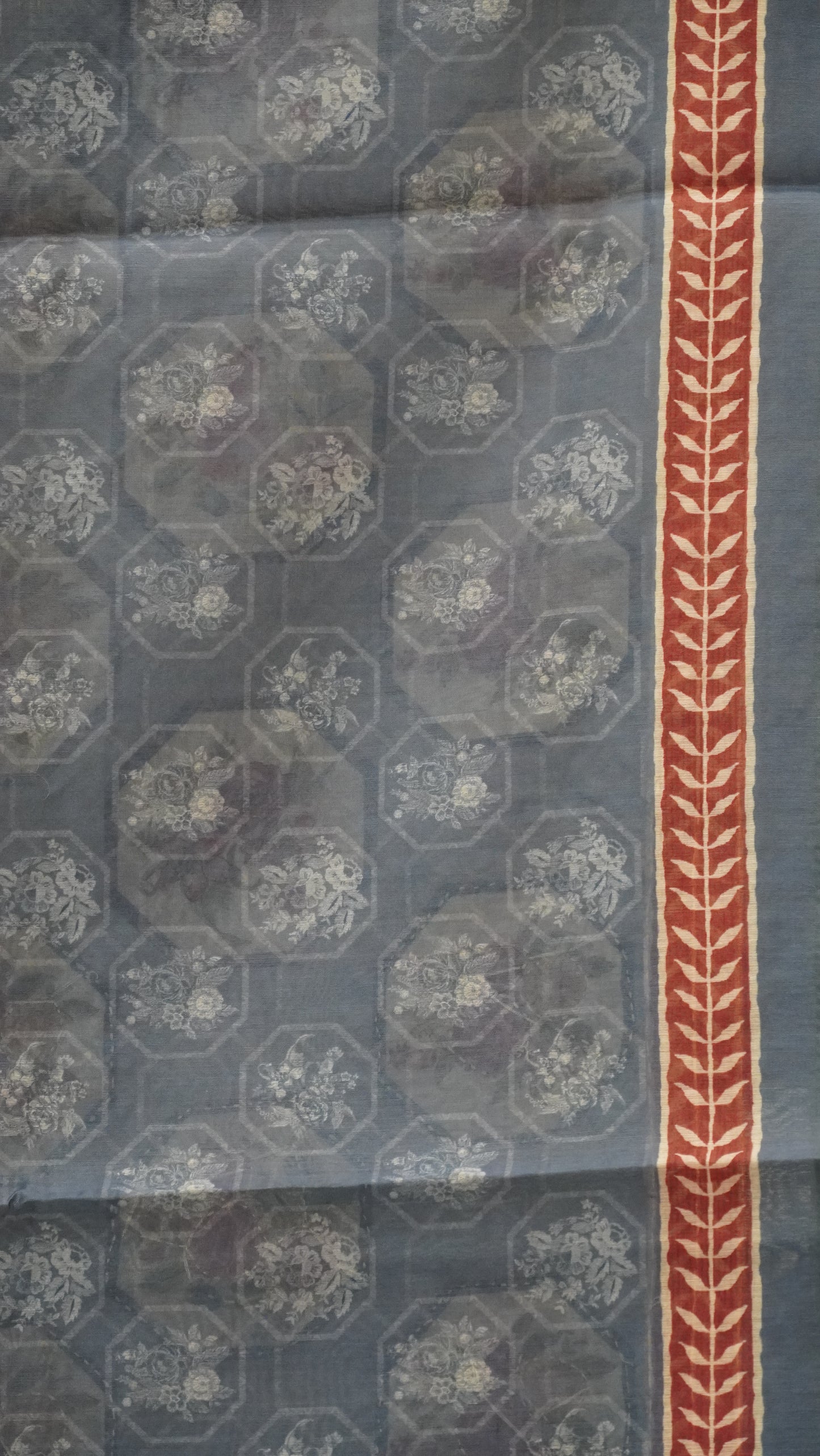 Chanderi Saree Kantha Work - Blue