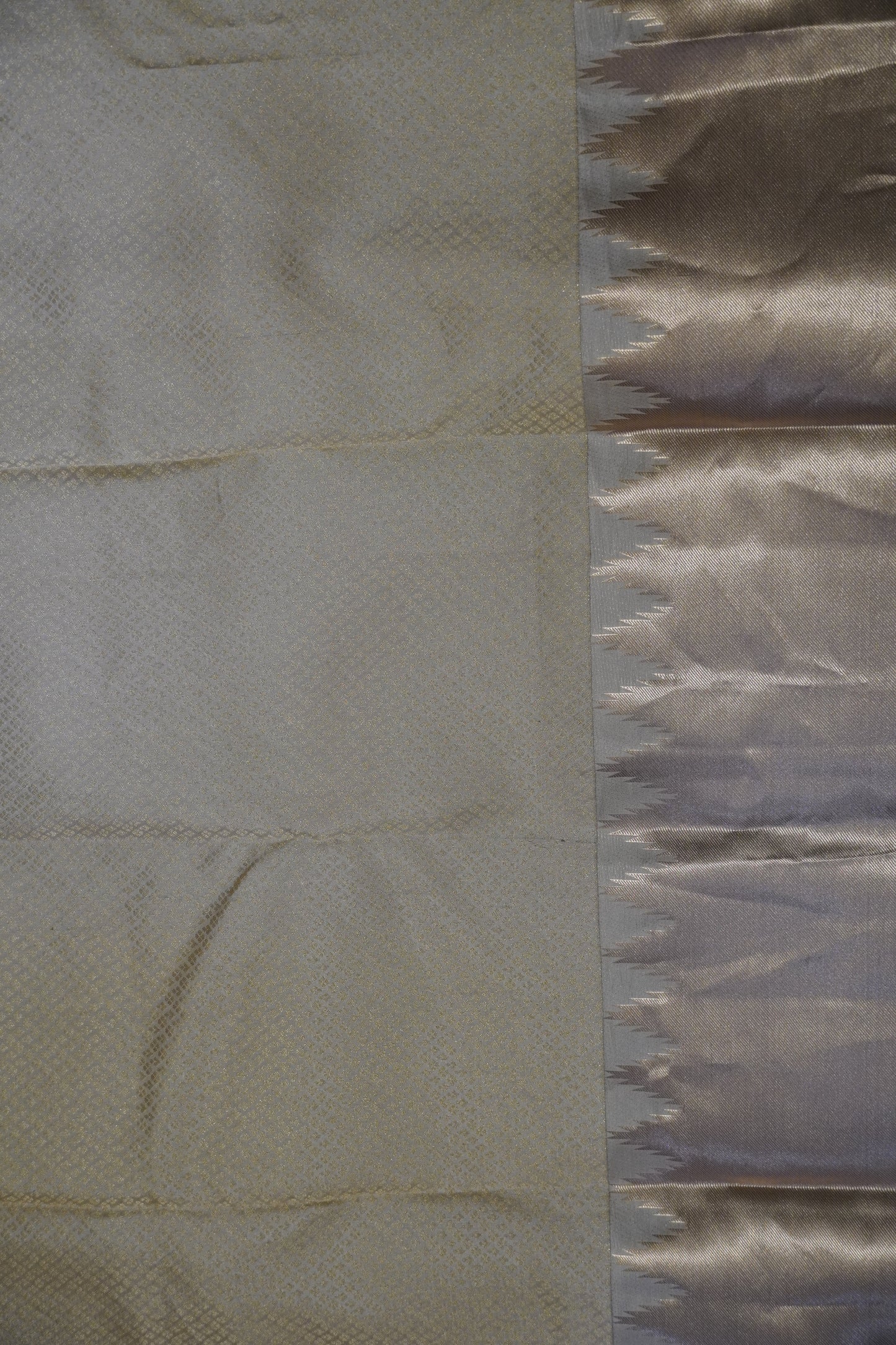 Pure Kanjivaram Silk Saree - Temple Border Beige