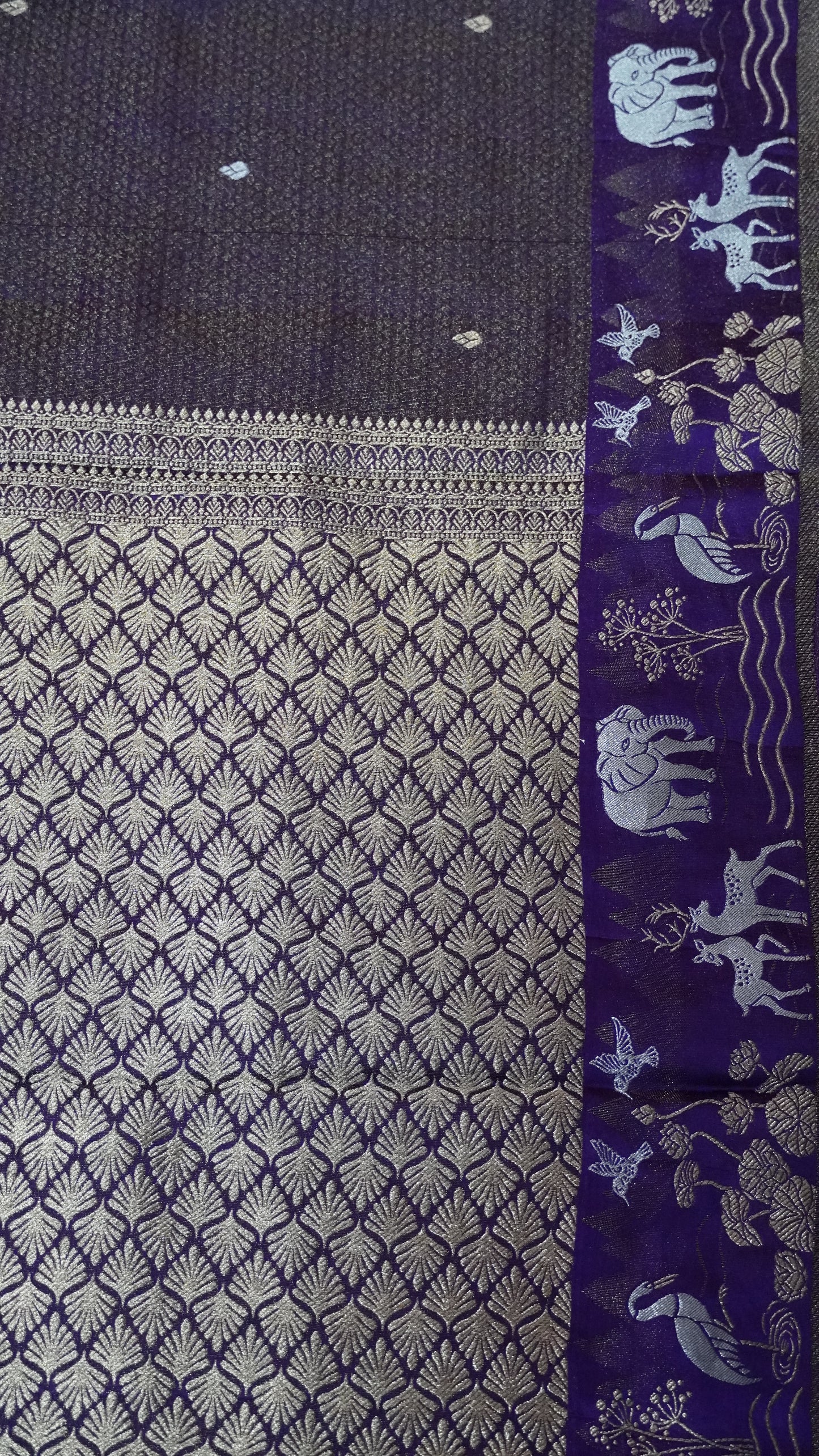 Banarasi Tussar saree- Purple