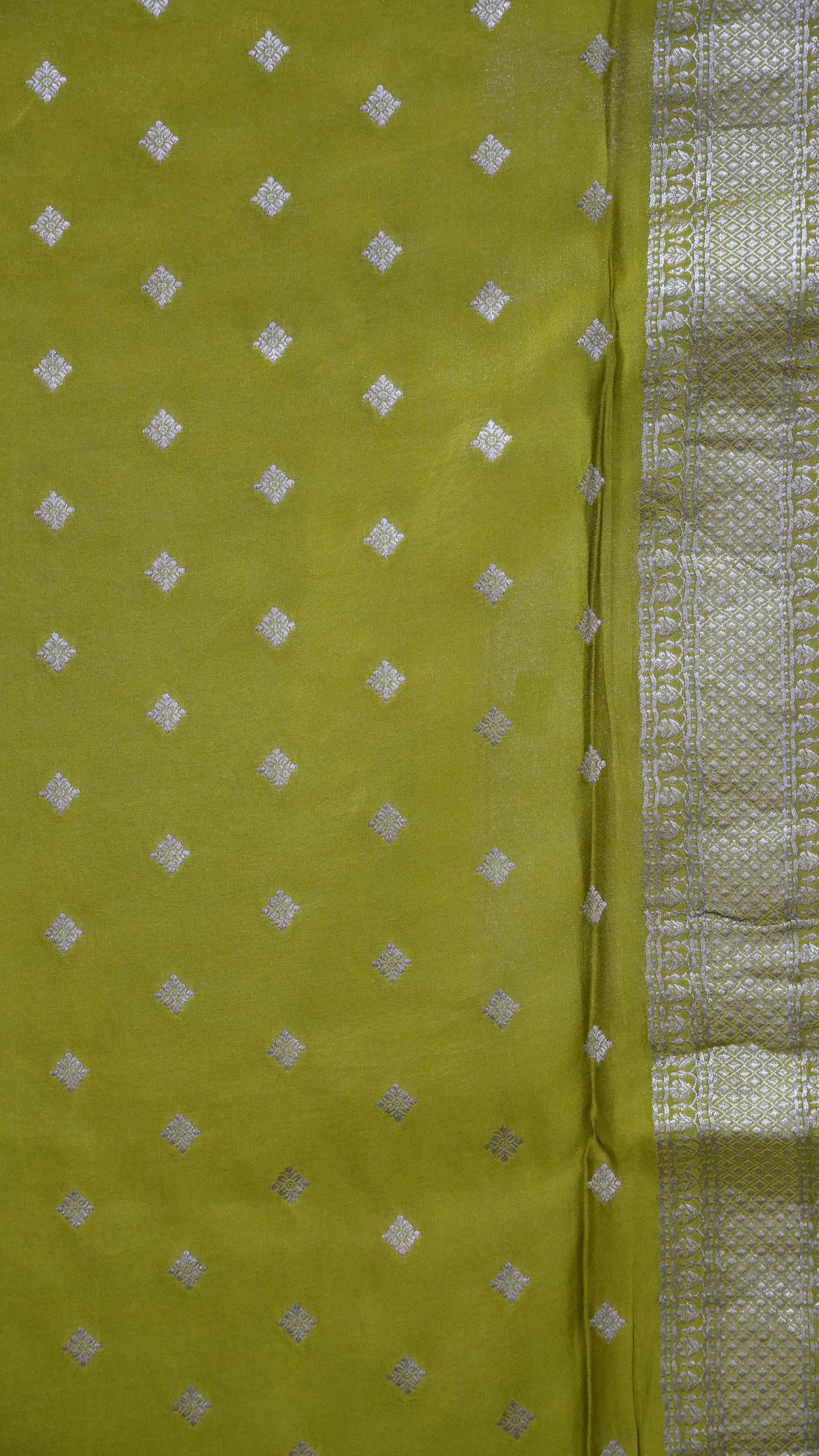 Banarasi Tussar saree- Olive Green
