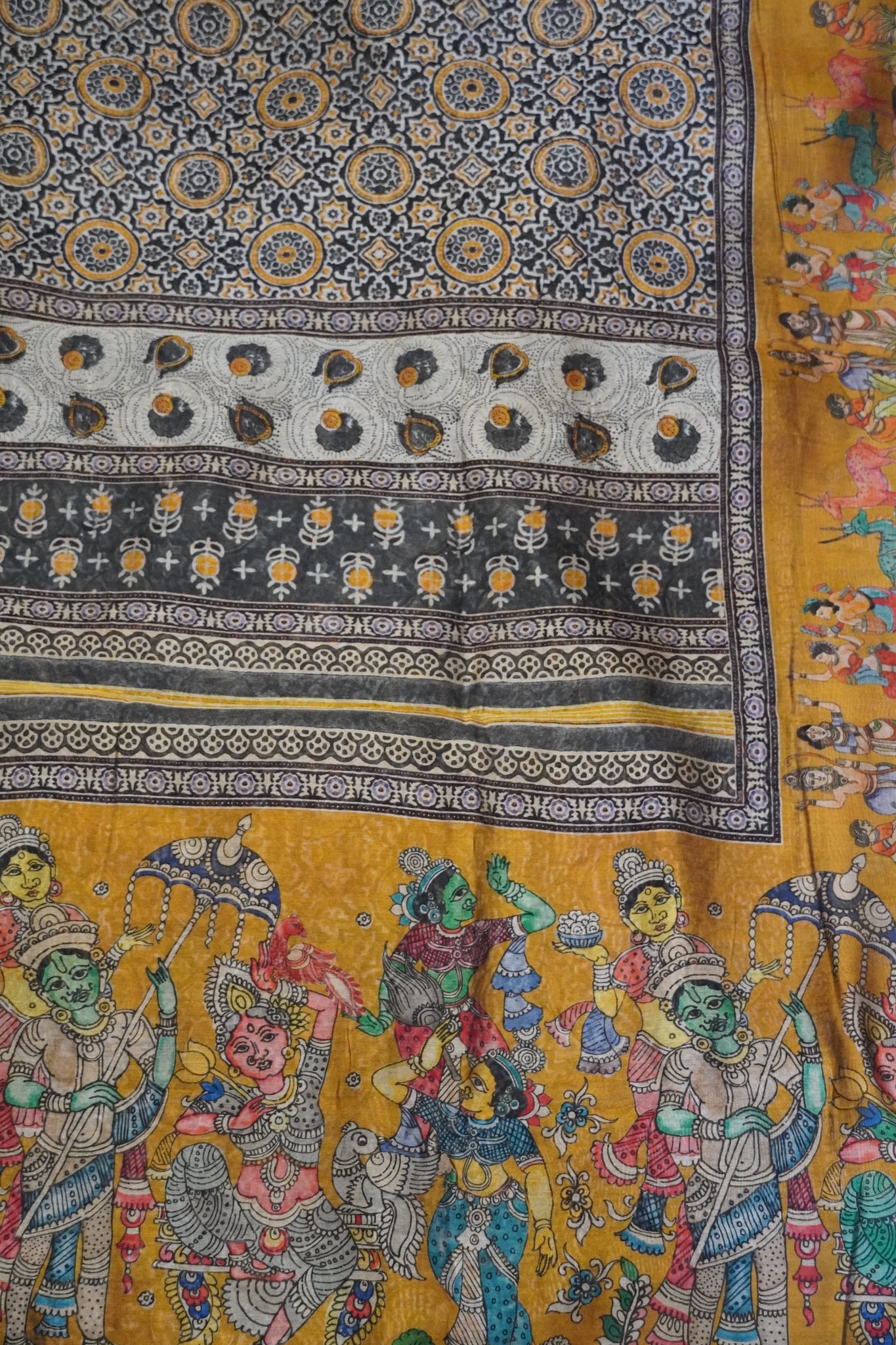 Mal Chanderi Saree - Mustard