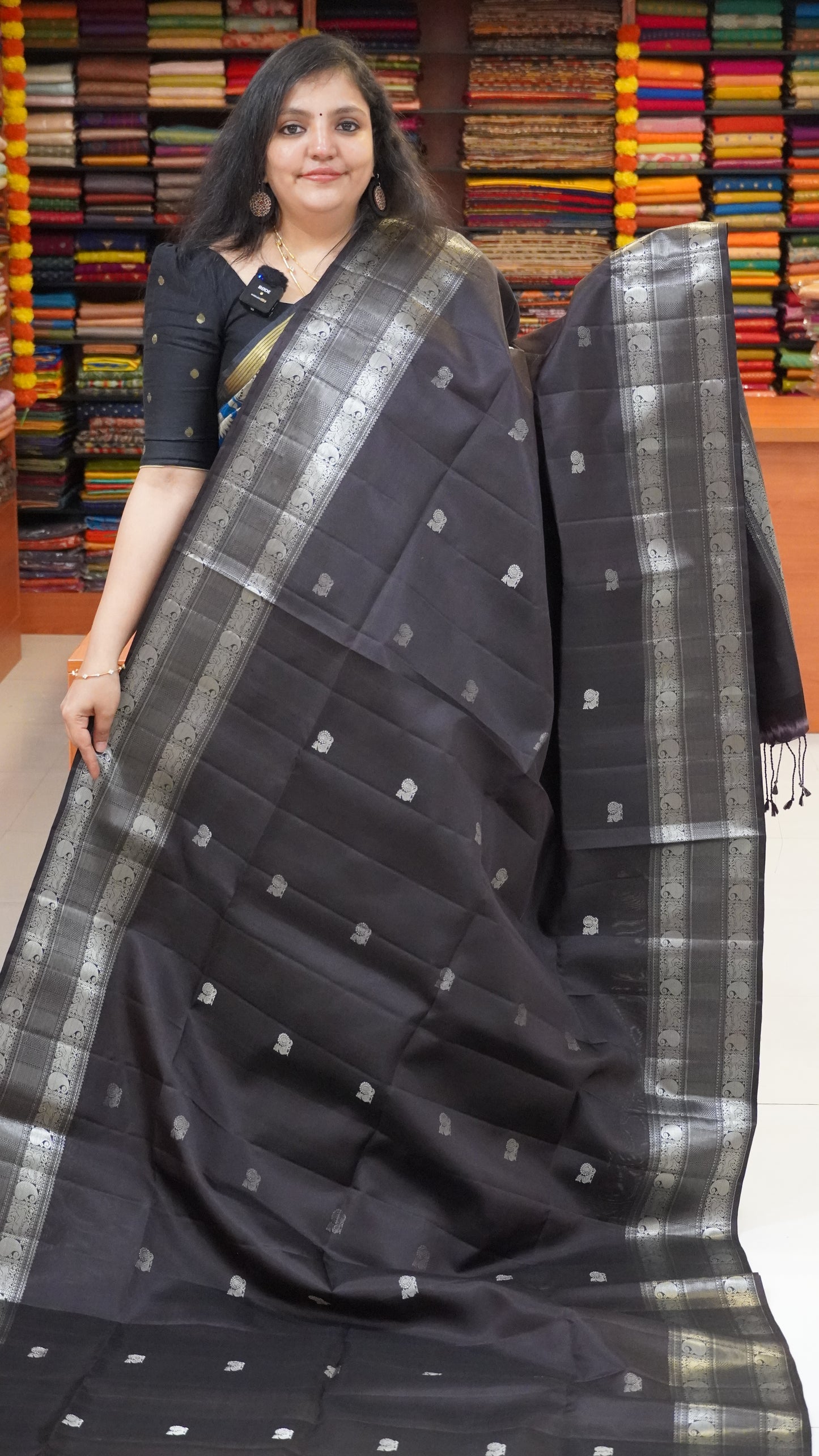 Pure Soft Silk Saree - brown peacock