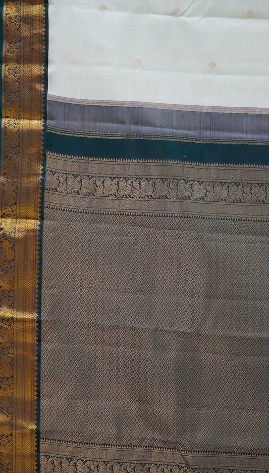 Pure Kanjivaram Saree Korvai Border - Pista Green