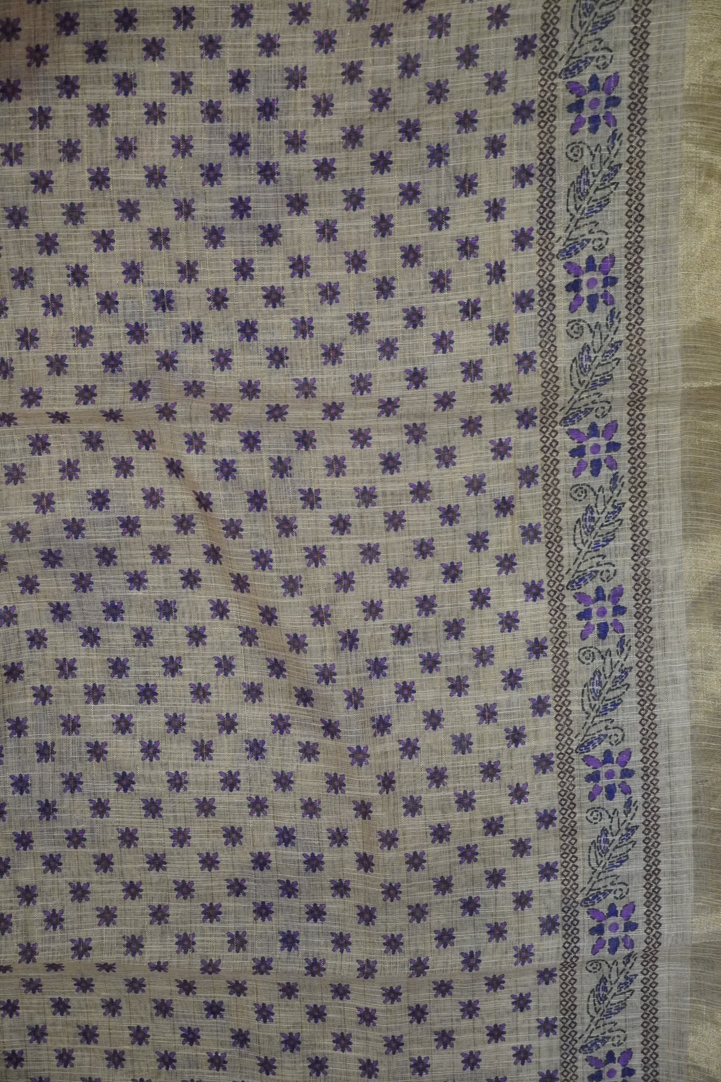 Linen Saree - Bandhini - Orange