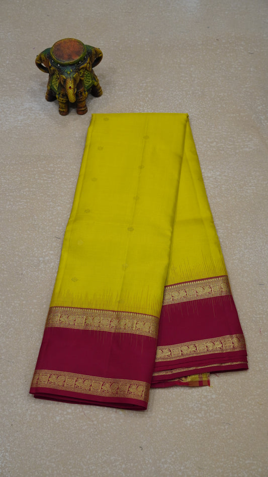 Pure Kanjivaram Silk Saree - Mustard Yellow