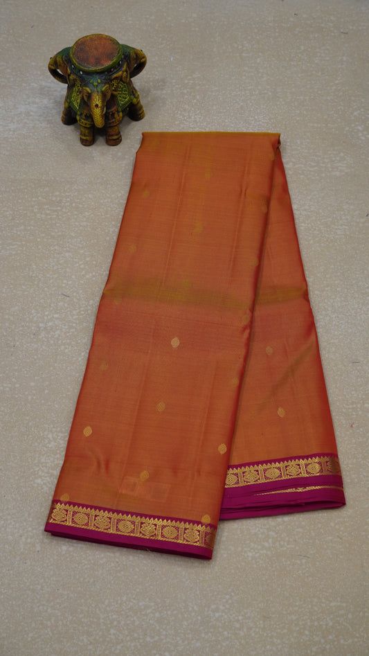 Pure Kanjivaram Silk Saree - Orange