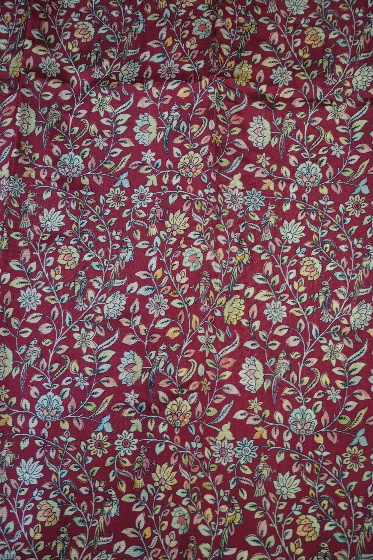 Semi Tussar Saree - Beige - Maroon