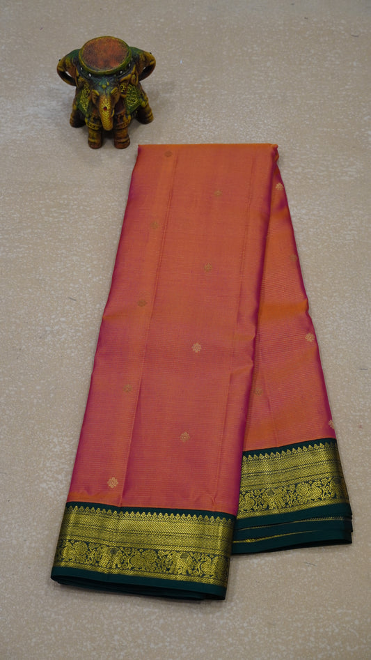 Pure Kanjivaram Silk Saree - Peachish Pink