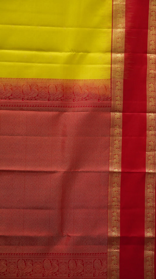 Pure Kanjivaram Silk Saree - Mustard Yellow