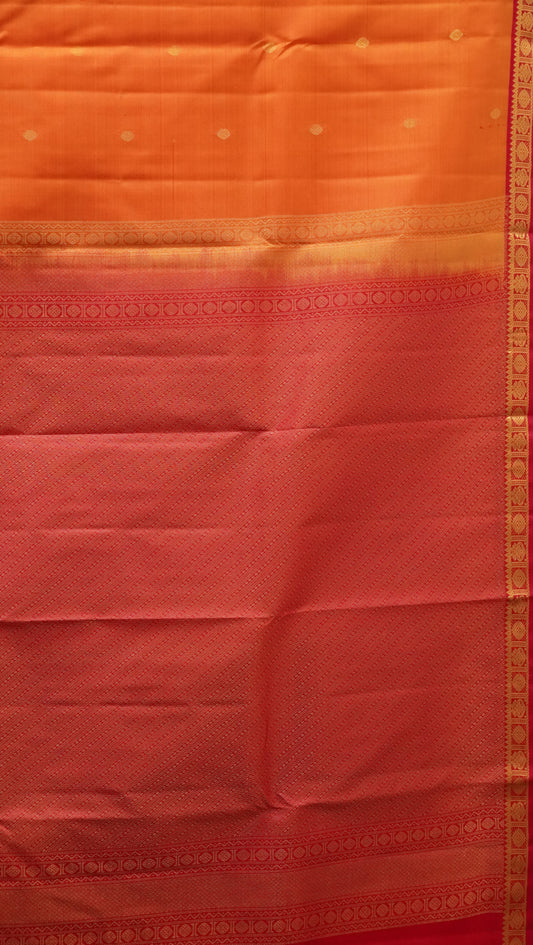Pure Kanjivaram Silk Saree - Orange