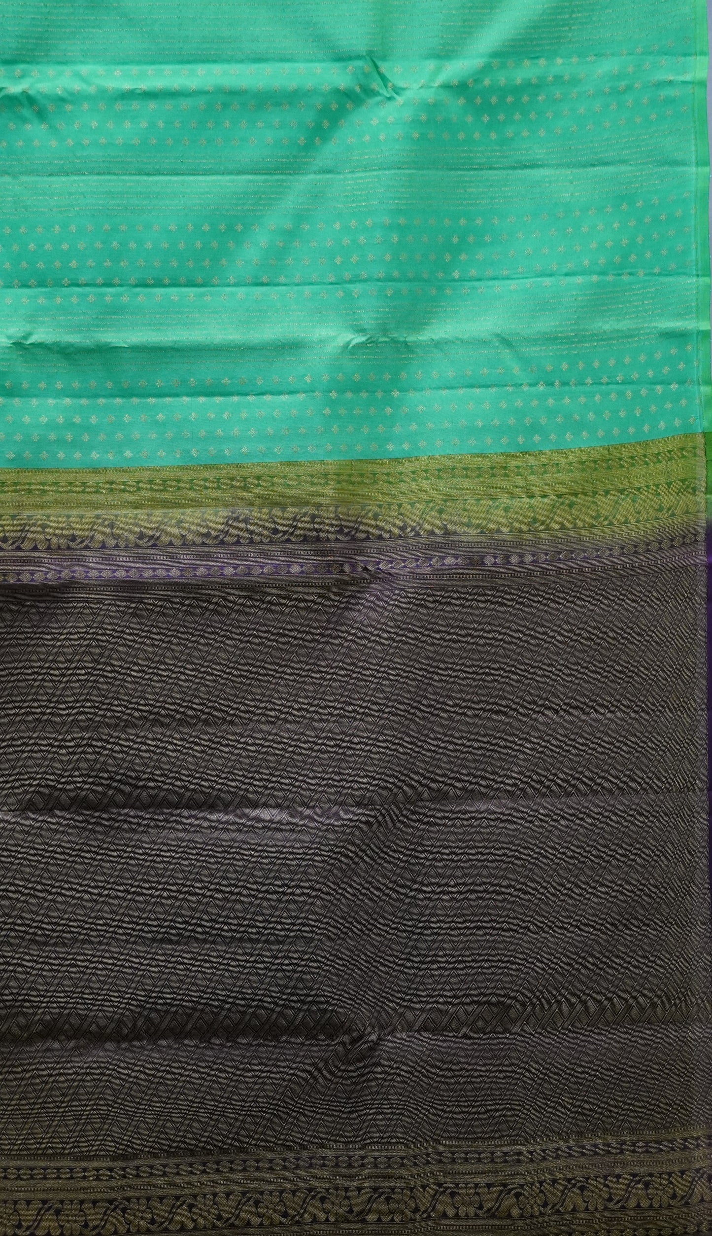 Pure Soft Silk Saree 1 1/2 Warp- Teal Green