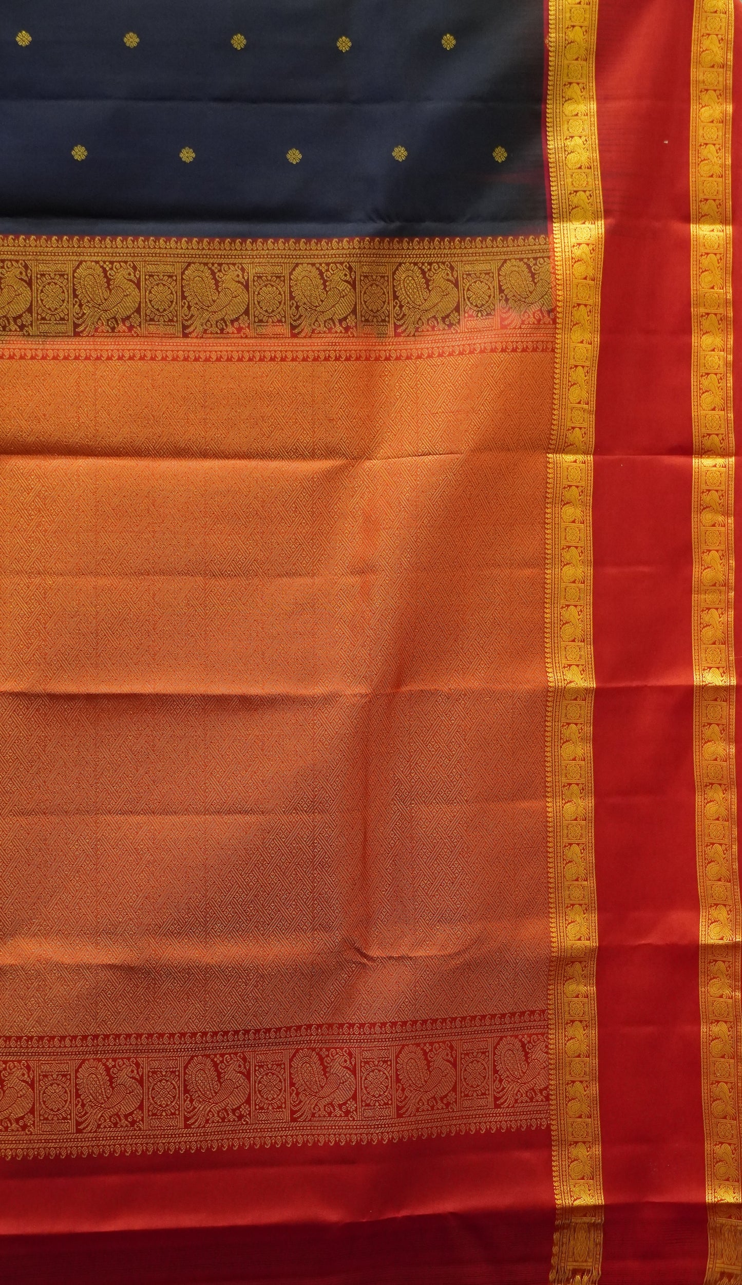Pure Kanjivaram Silk Saree - Navy Blue