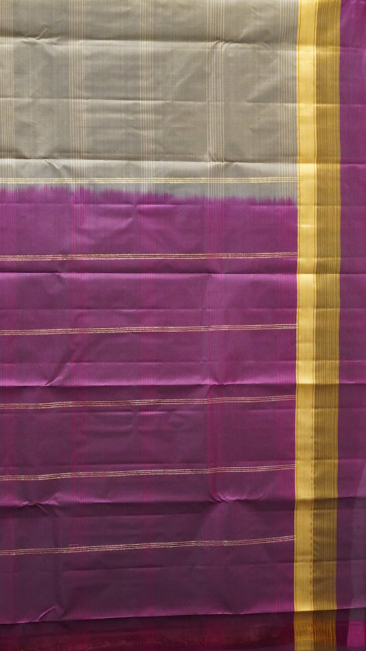 Pure Kanjivaram Silk Saree - Metallic Grey