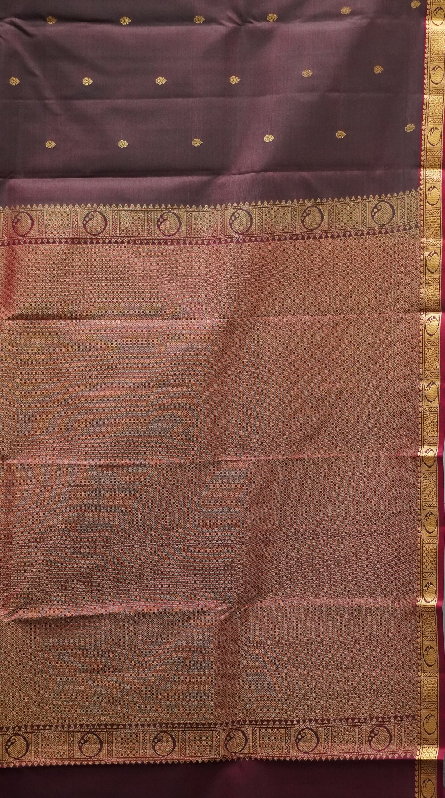 Pure Kanjivaram Silk Saree - Brown