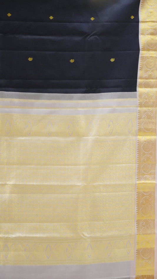 Pure Kanjivaram Silk Saree - Dark Purple