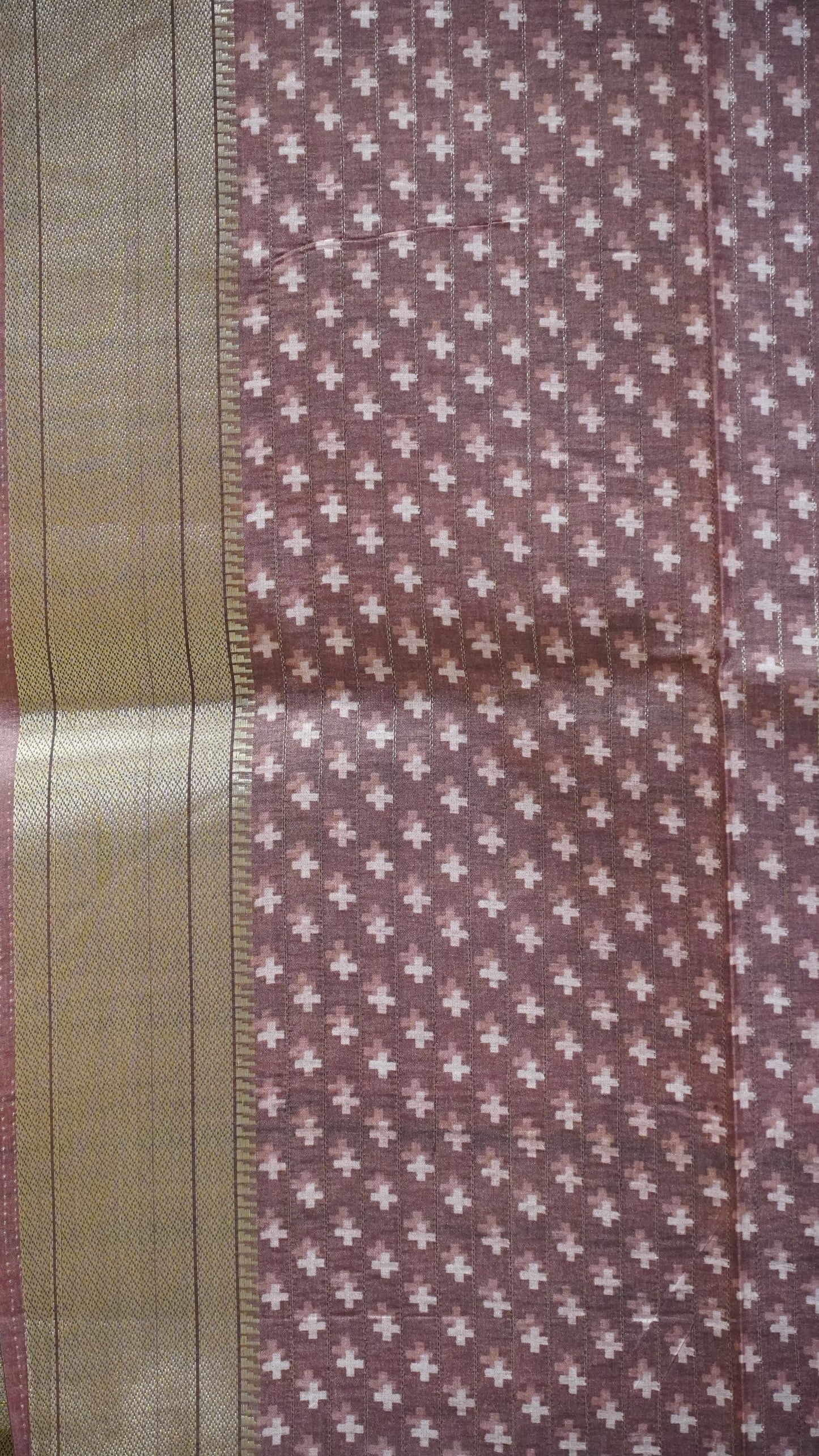 Semi Tussar Saree with Abstract Print - Grey