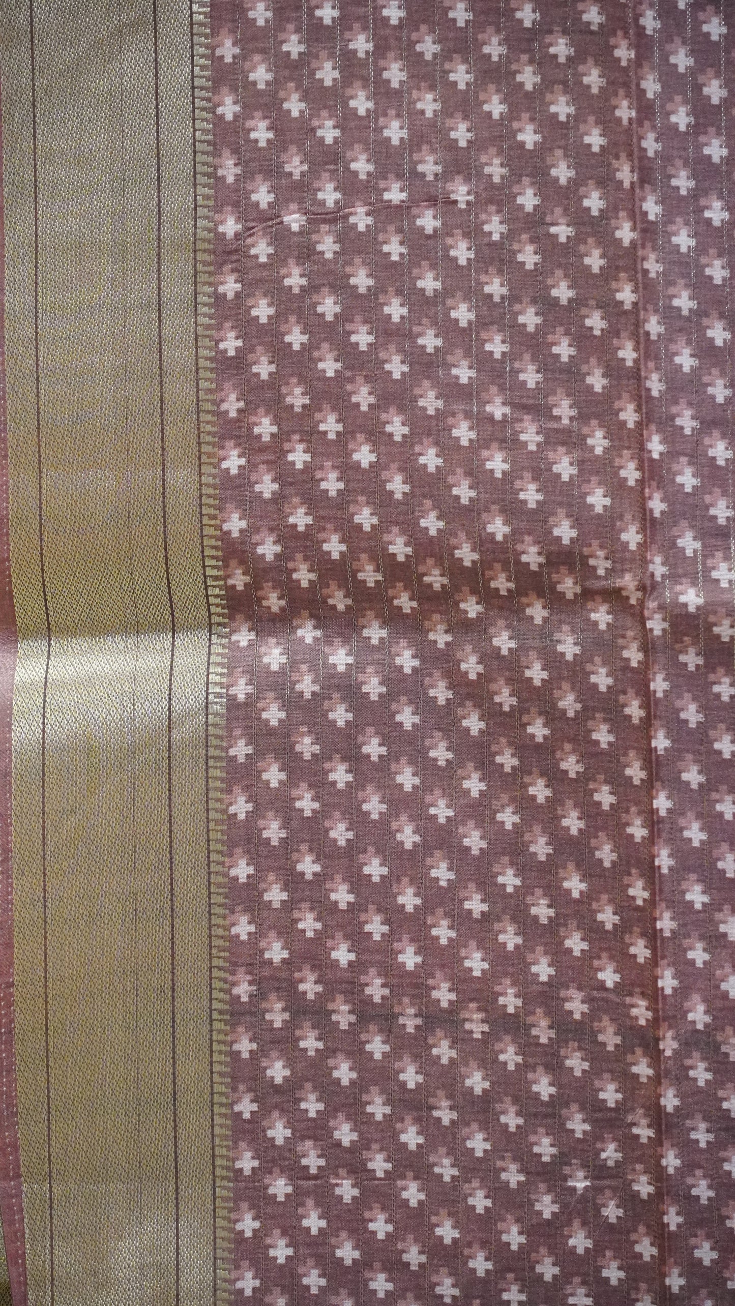 Semi Tussar Saree with Abstract Print - Grey