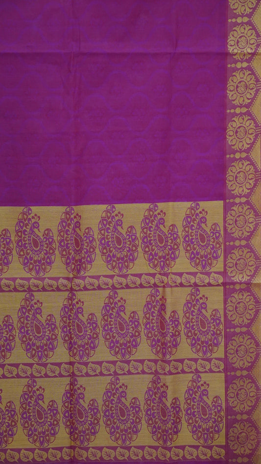 Kota Cotton Saree - Magenta