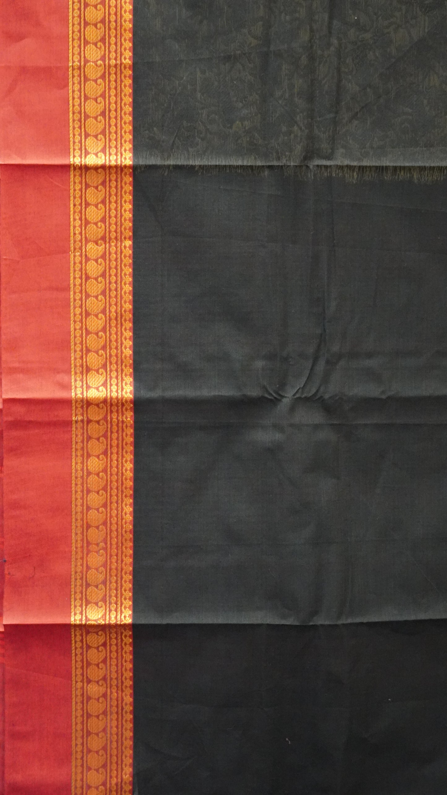 Kanchi Cotton Saree Vanasingaram Black - Maroon
