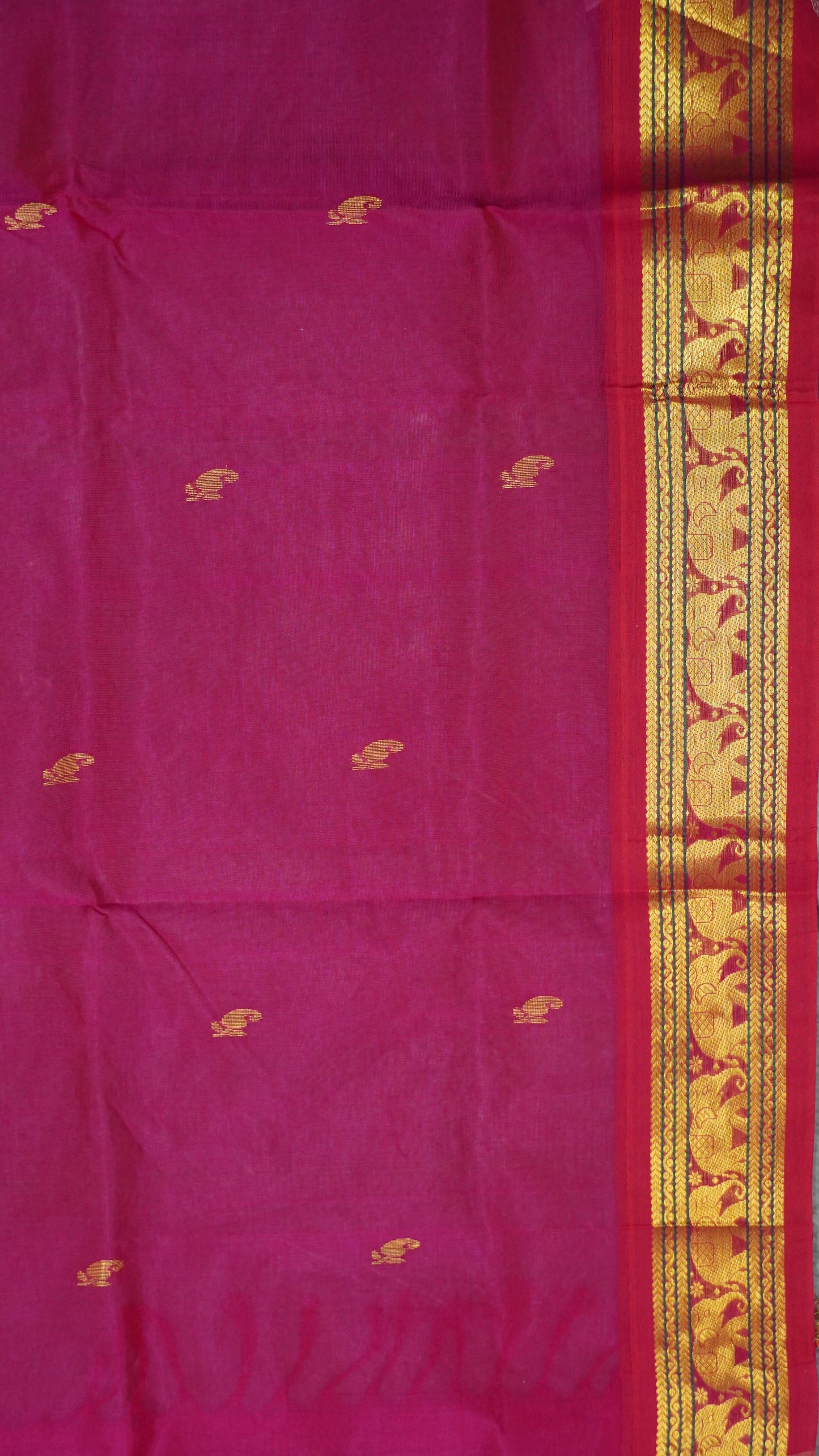 Pure Silk Cotton Saree-Grey Pink