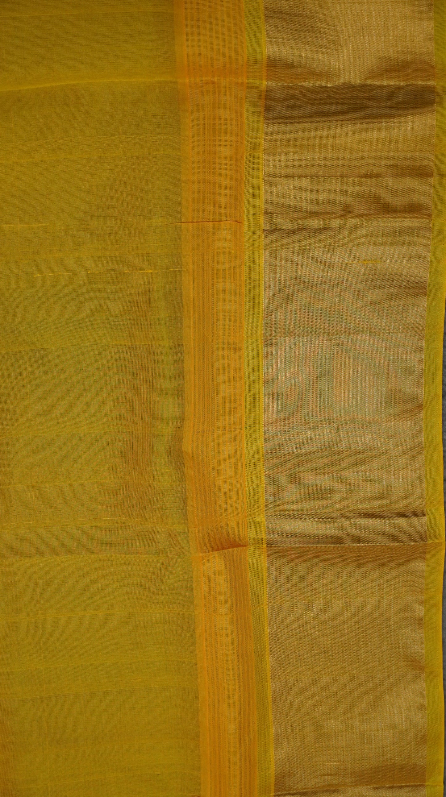 Pure Silk Cotton Saree-Off white Yellow