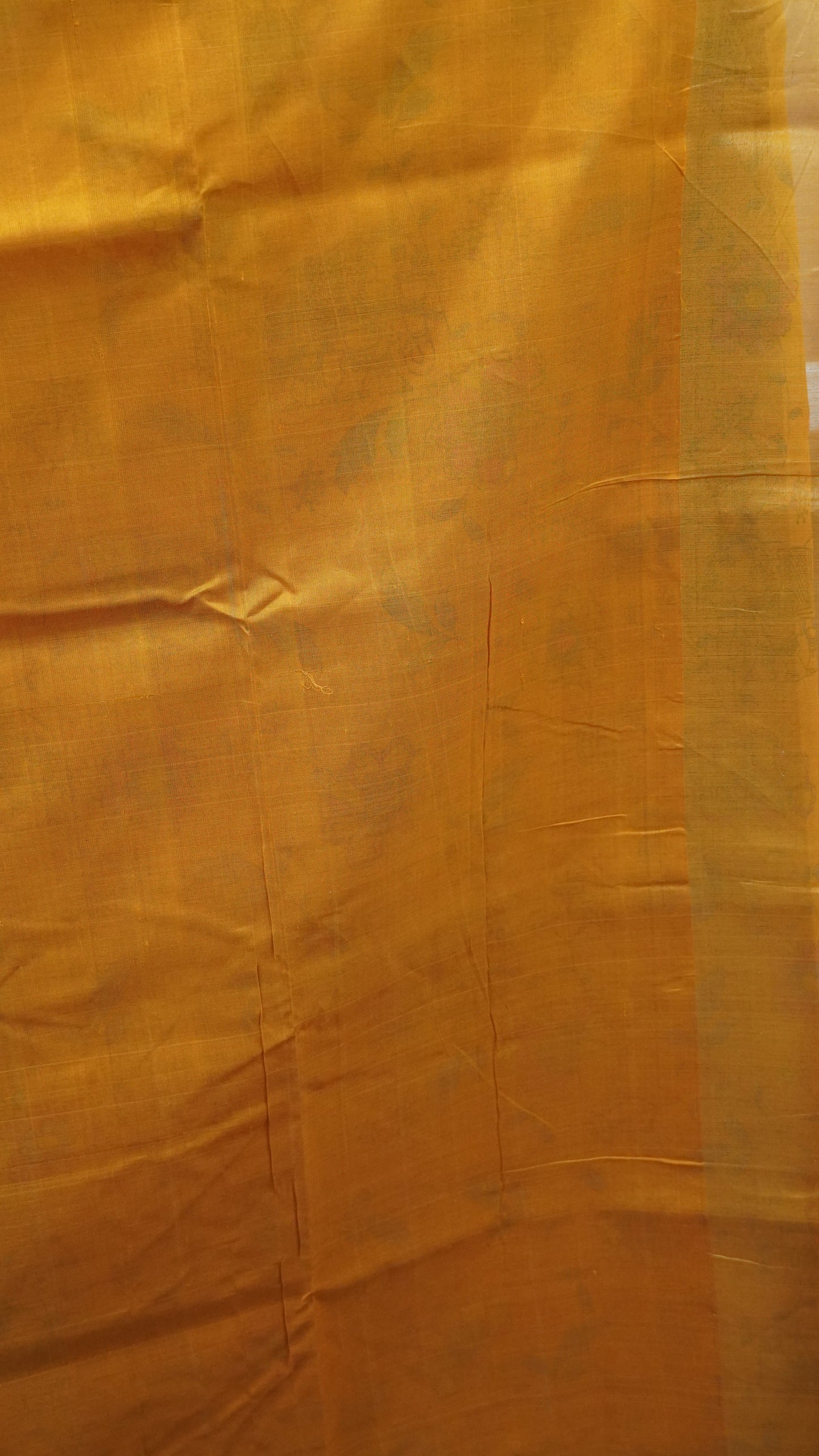 Pure Silk Cotton Saree-Mustard